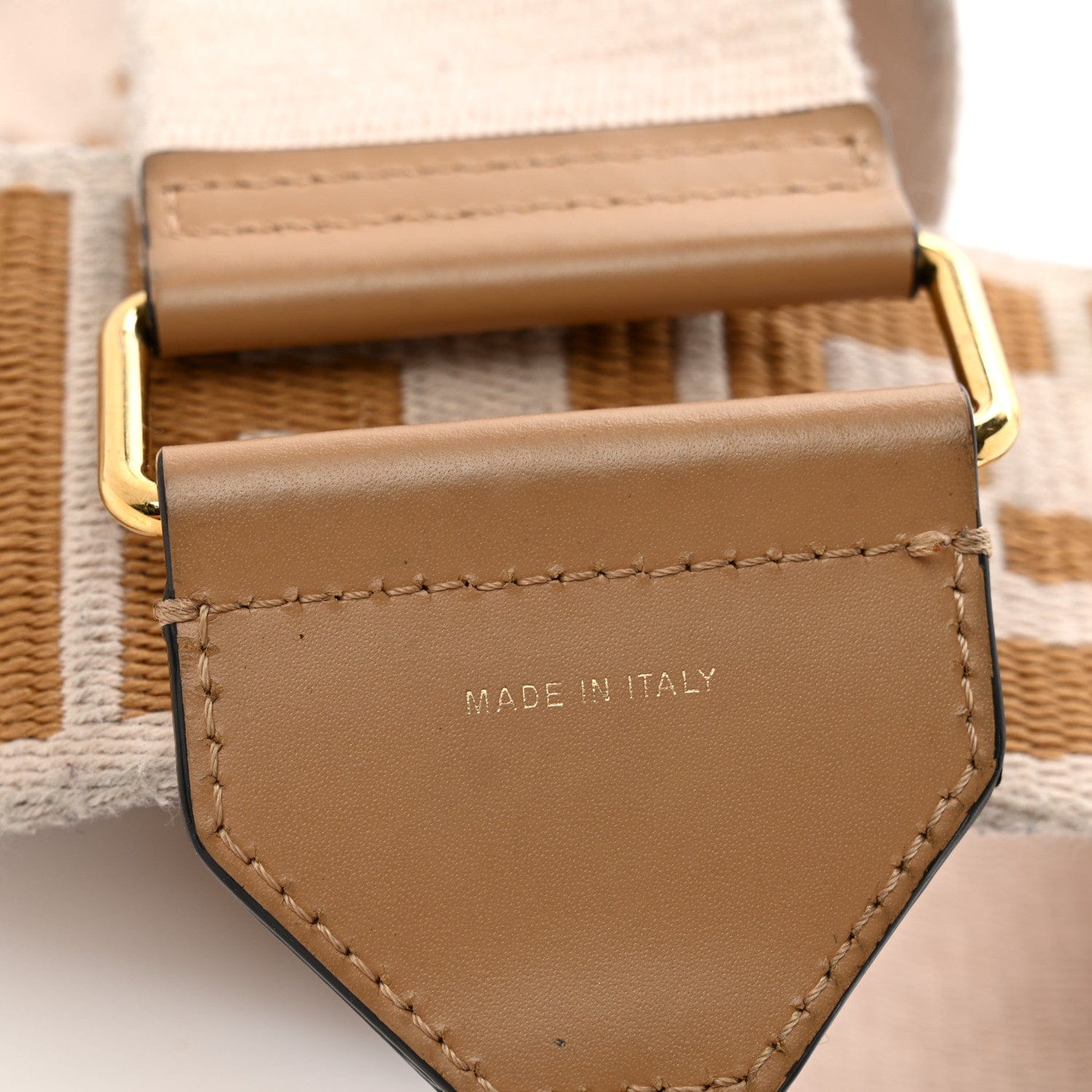 Fendi Ribbon Vitello King FF 1974 Adjustable Strap You Poudre Cuoio Miele Scuro