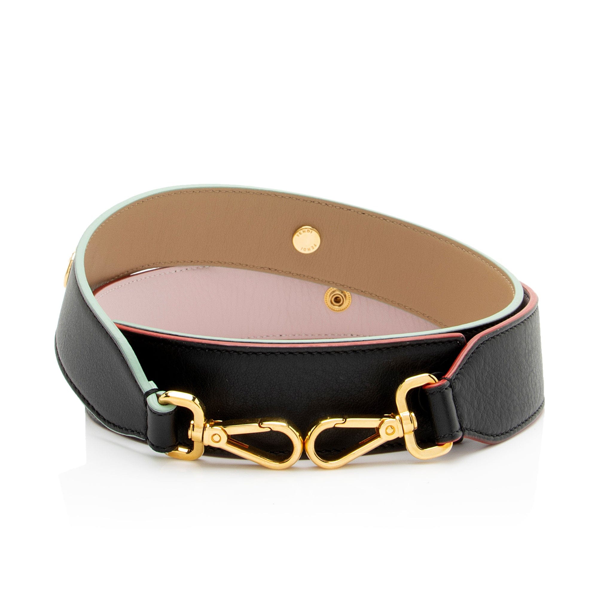 Fendi Studded Leather Strap You Shoulder Strap