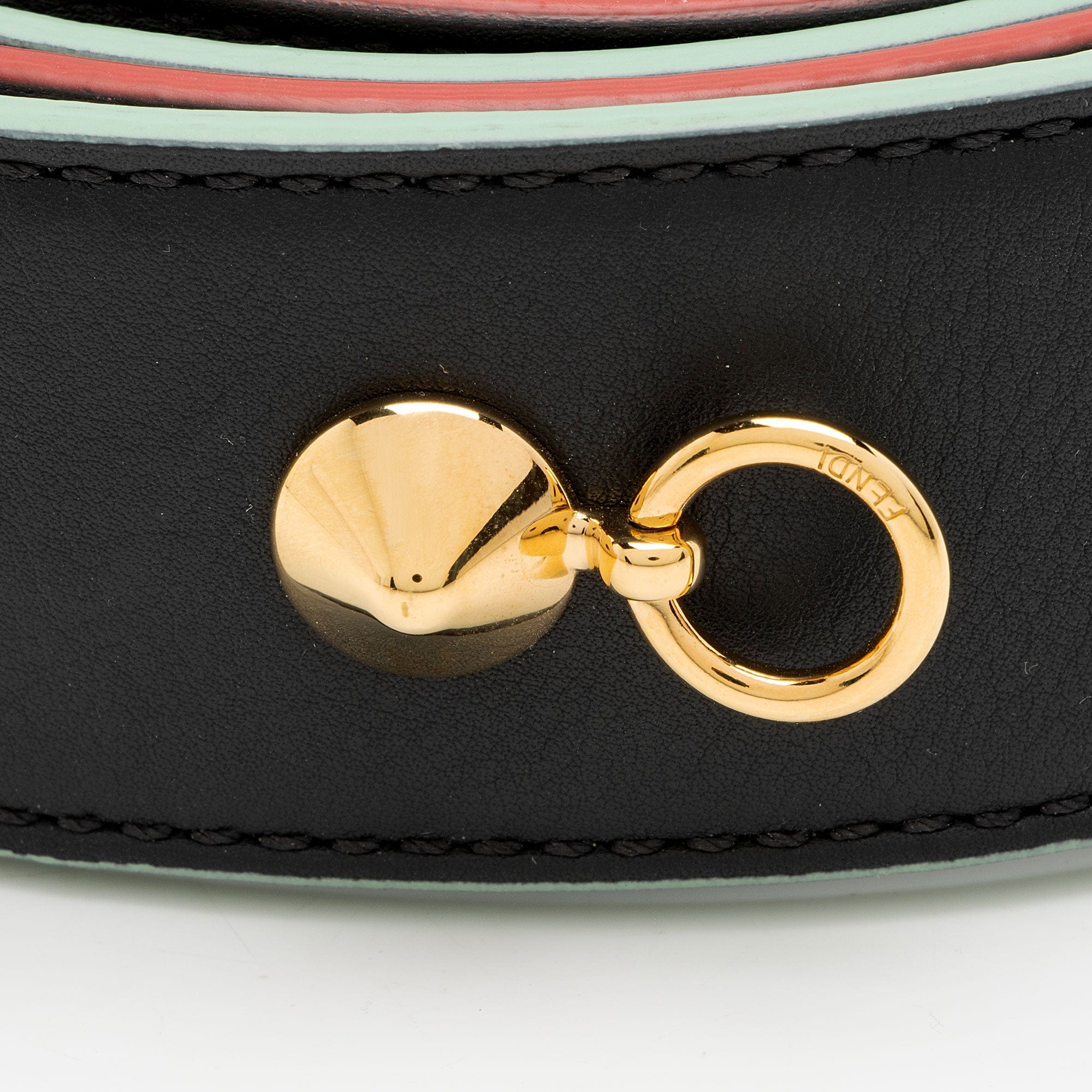Fendi Studded Leather Strap You Shoulder Strap