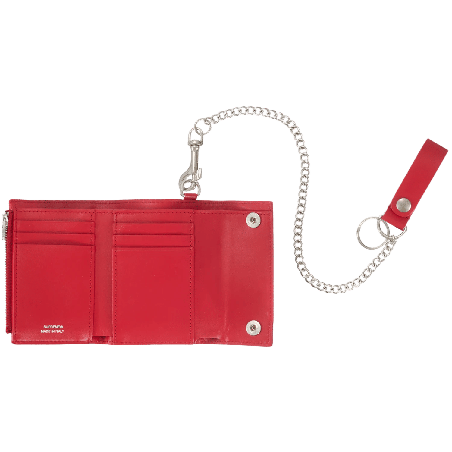Supreme Leather Chain Wallet (SS26) Red