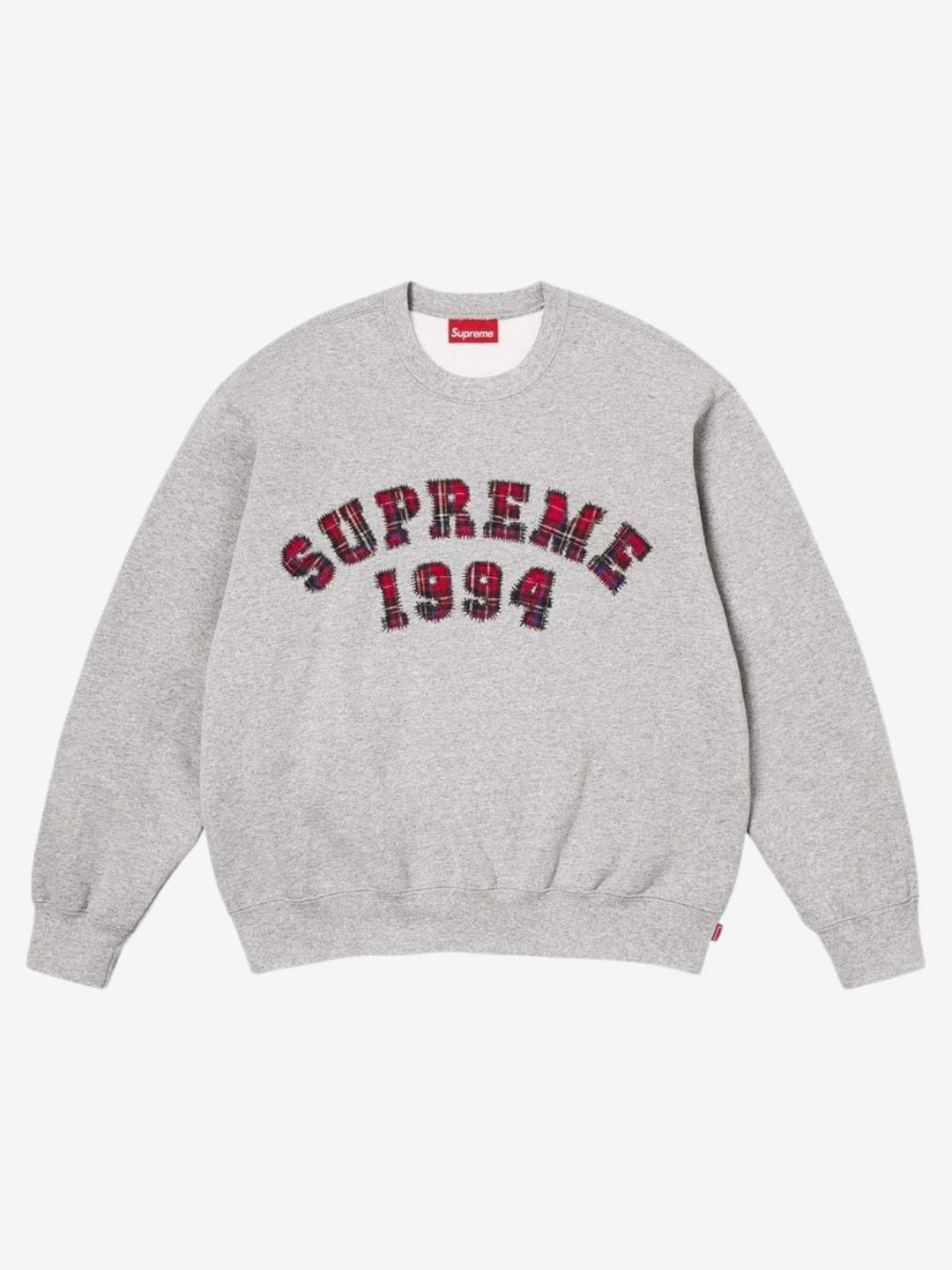 Supreme Plaid Arc Crewneck Heather Grey