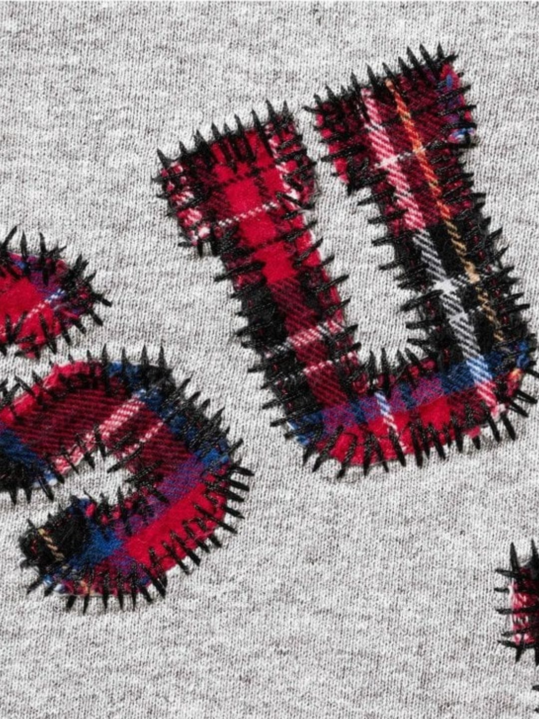 Supreme Plaid Arc Crewneck Heather Grey