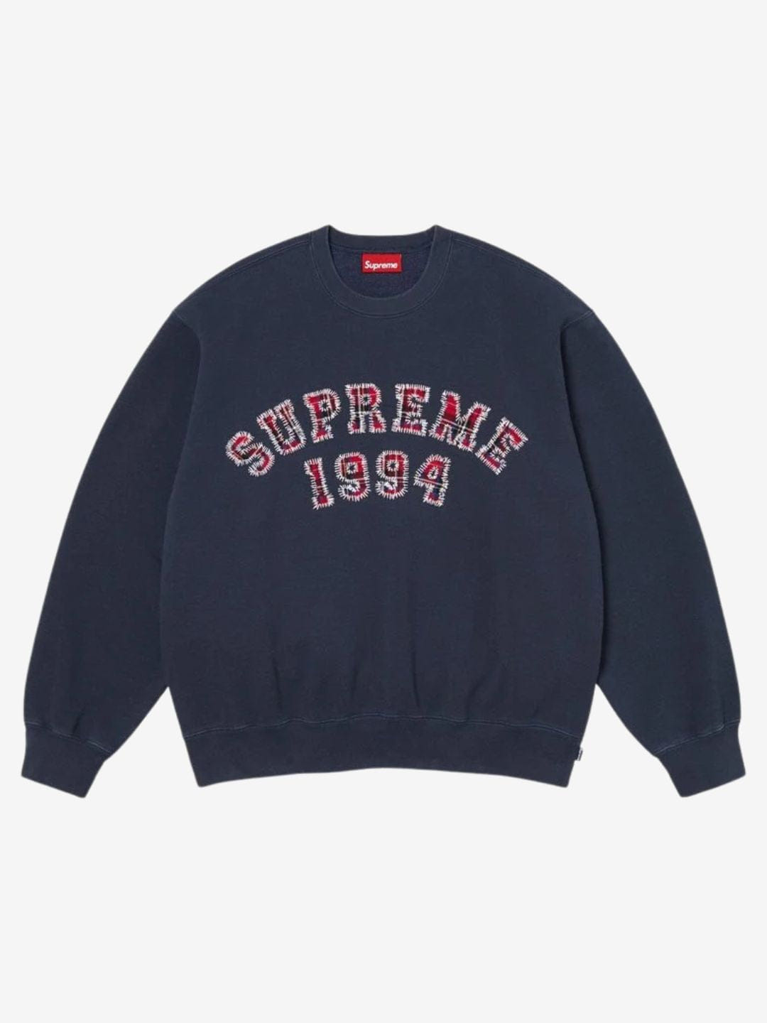 Supreme Plaid Arc Crewneck Navy