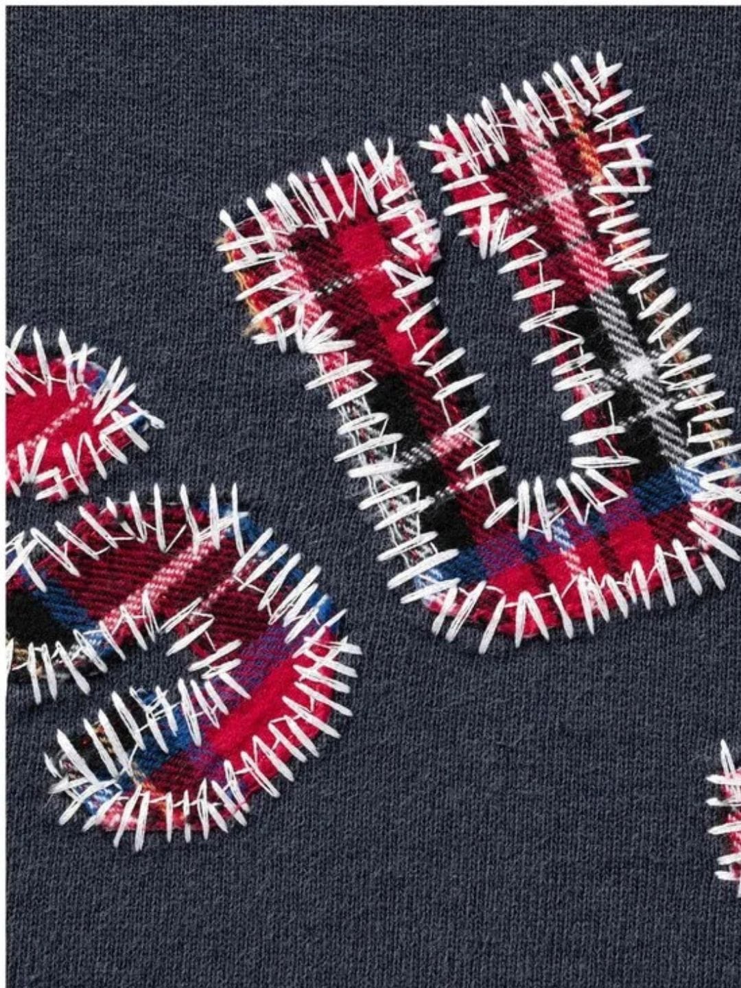 Supreme Plaid Arc Crewneck Navy