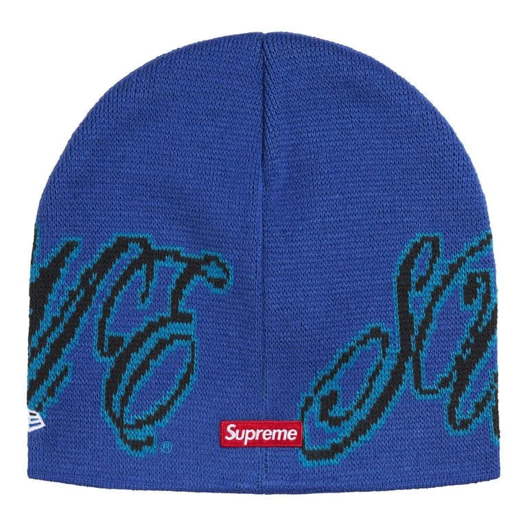 Supreme New Era Cursive Beanie Royal