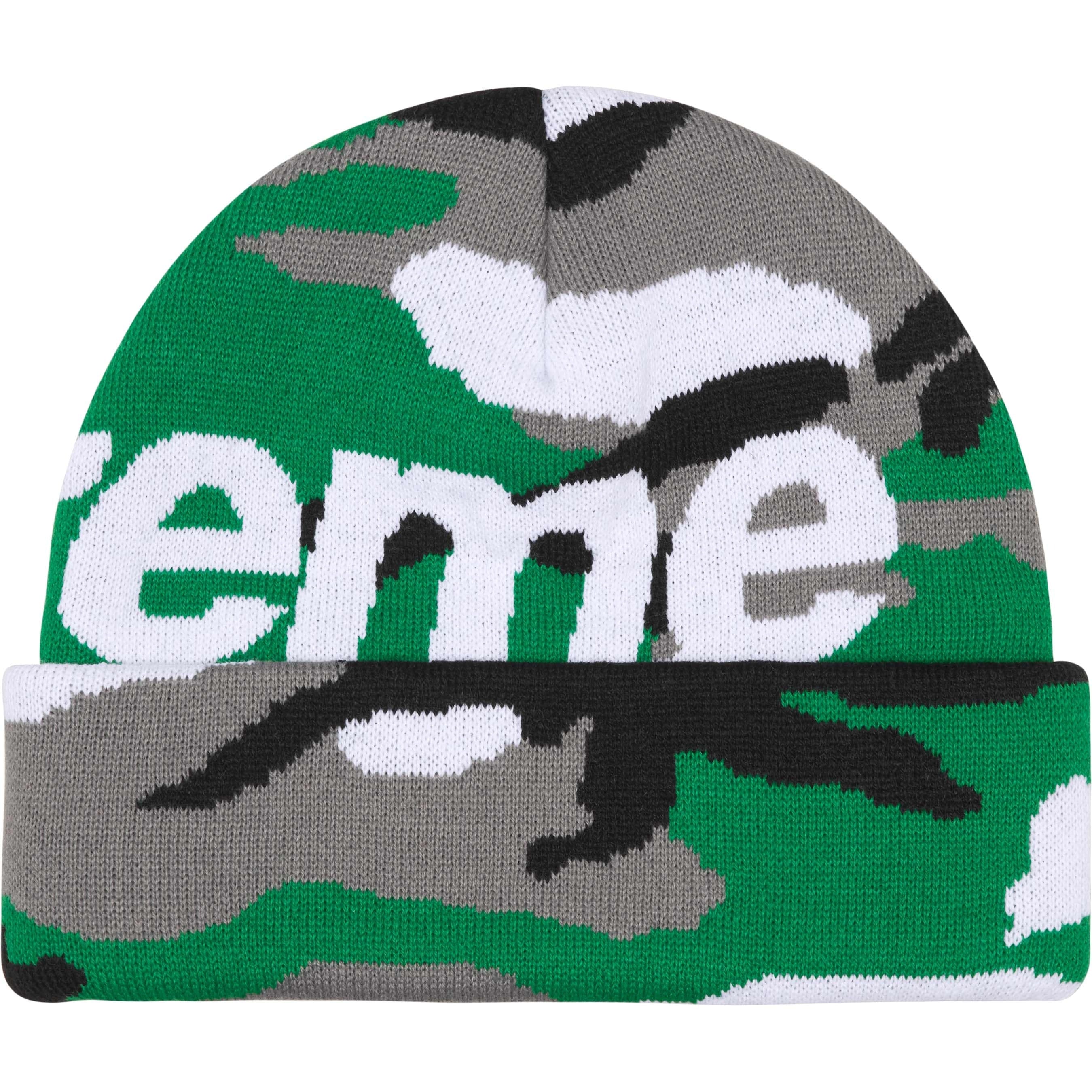 Supreme Big Logo Beanie Green Camo (FW25)