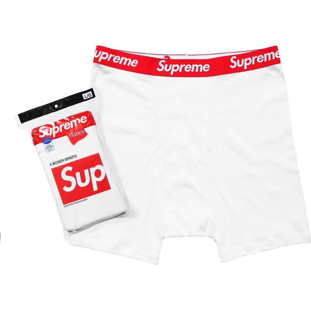 Supreme Hanes Boxer (4 Pack) Briefs White