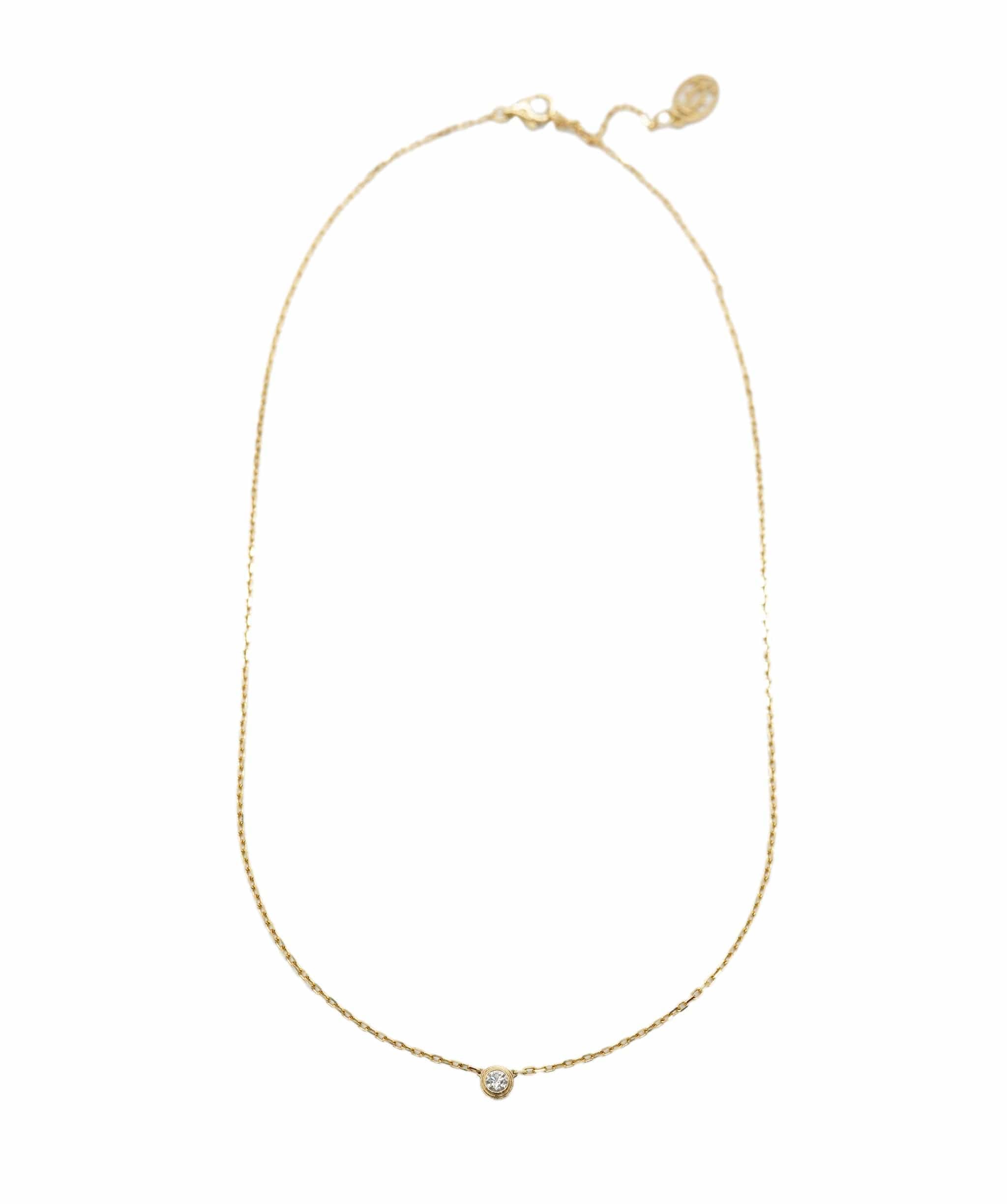 Cartier D'Amour Pendant Brilliant Cut Diamond Necklace Gold ALC2660