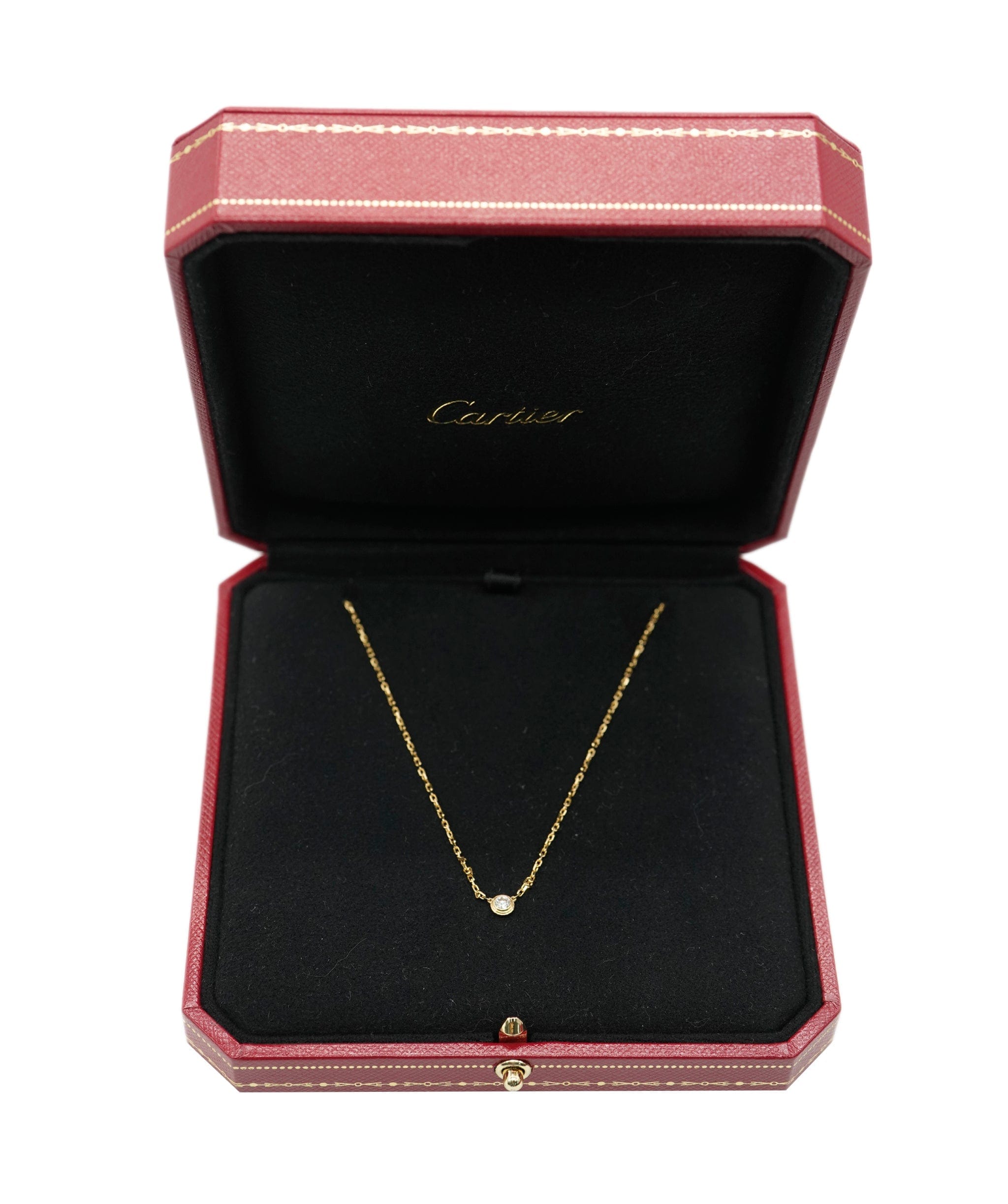 Cartier D'Amour Pendant Brilliant Cut Diamond Necklace Gold ALC2660