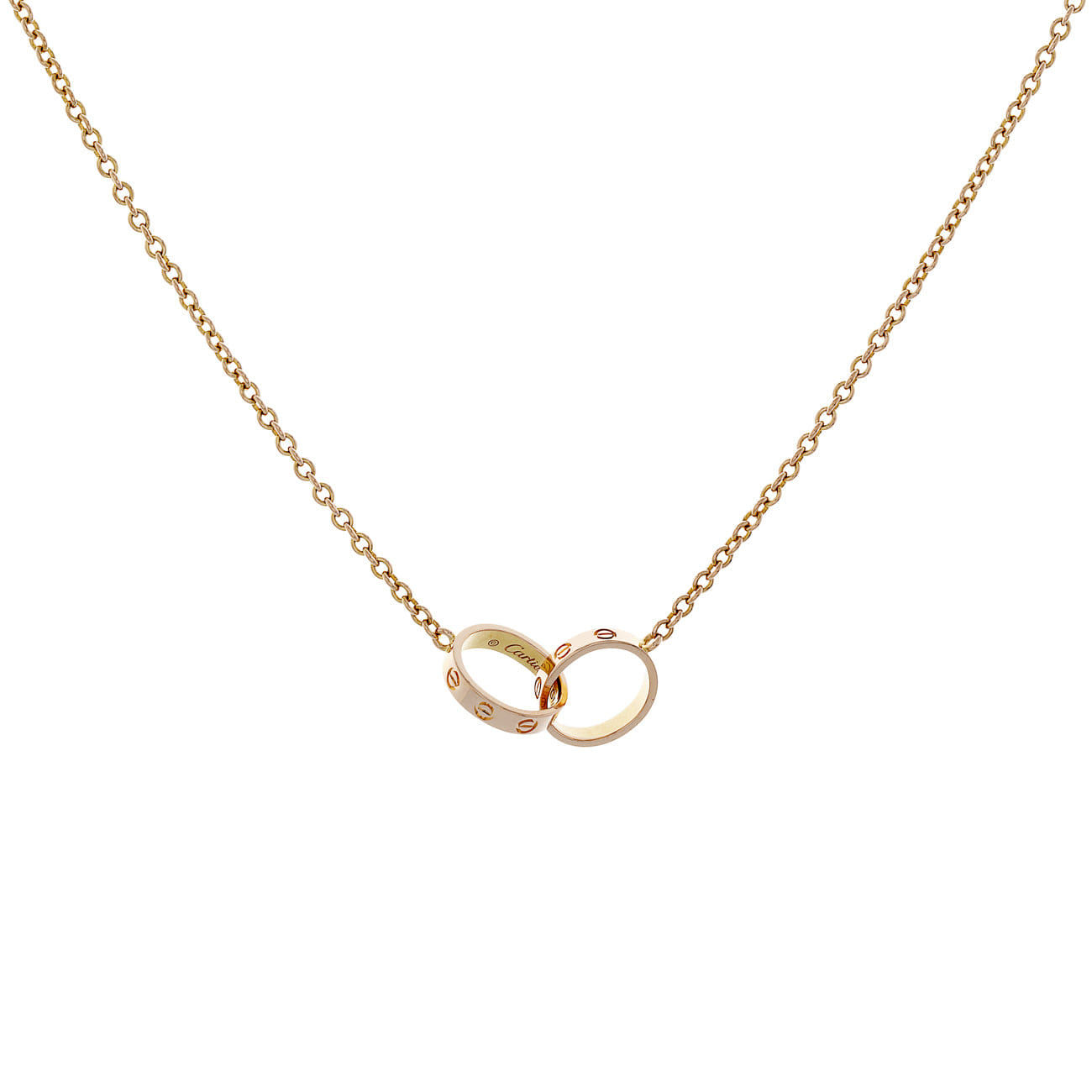 Cartier 18K Rose Gold Interlocking Love Pendant