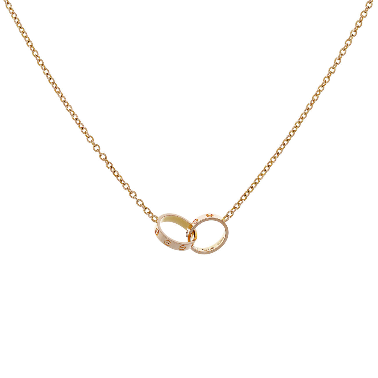 Cartier 18K Rose Gold Interlocking Love Pendant