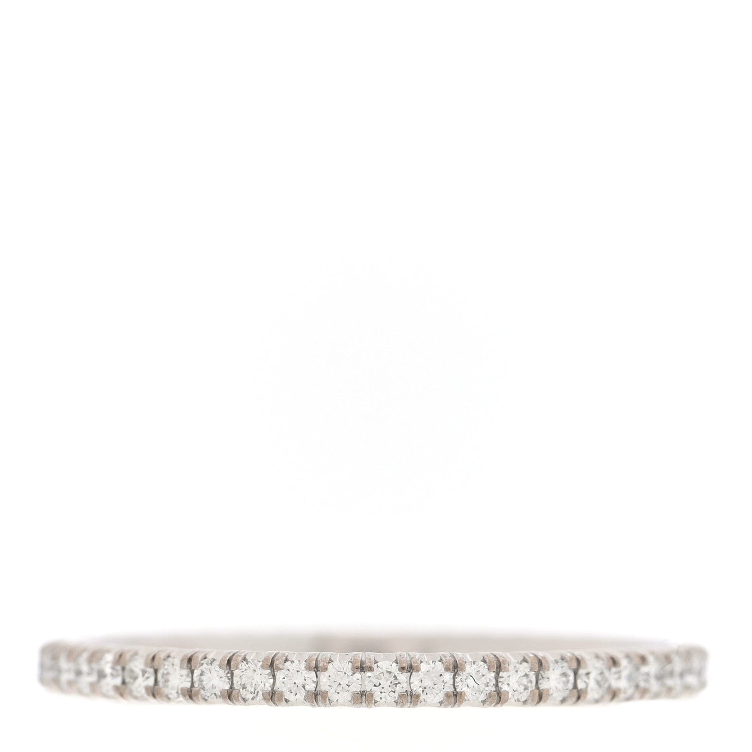 Cartier 18K White Gold Diamond 1.5 mm Étincelle de Cartier Wedding Band Ring 49 5