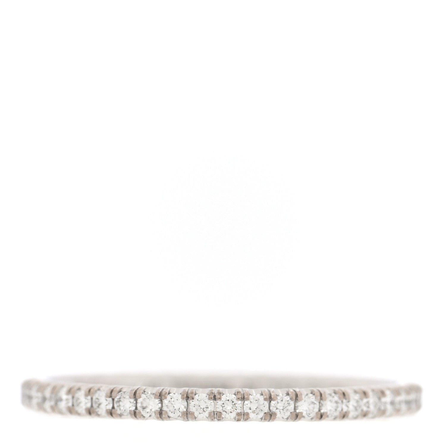 Cartier 18K White Gold Diamond 1.5 mm Étincelle de Cartier Wedding Band Ring 49 5