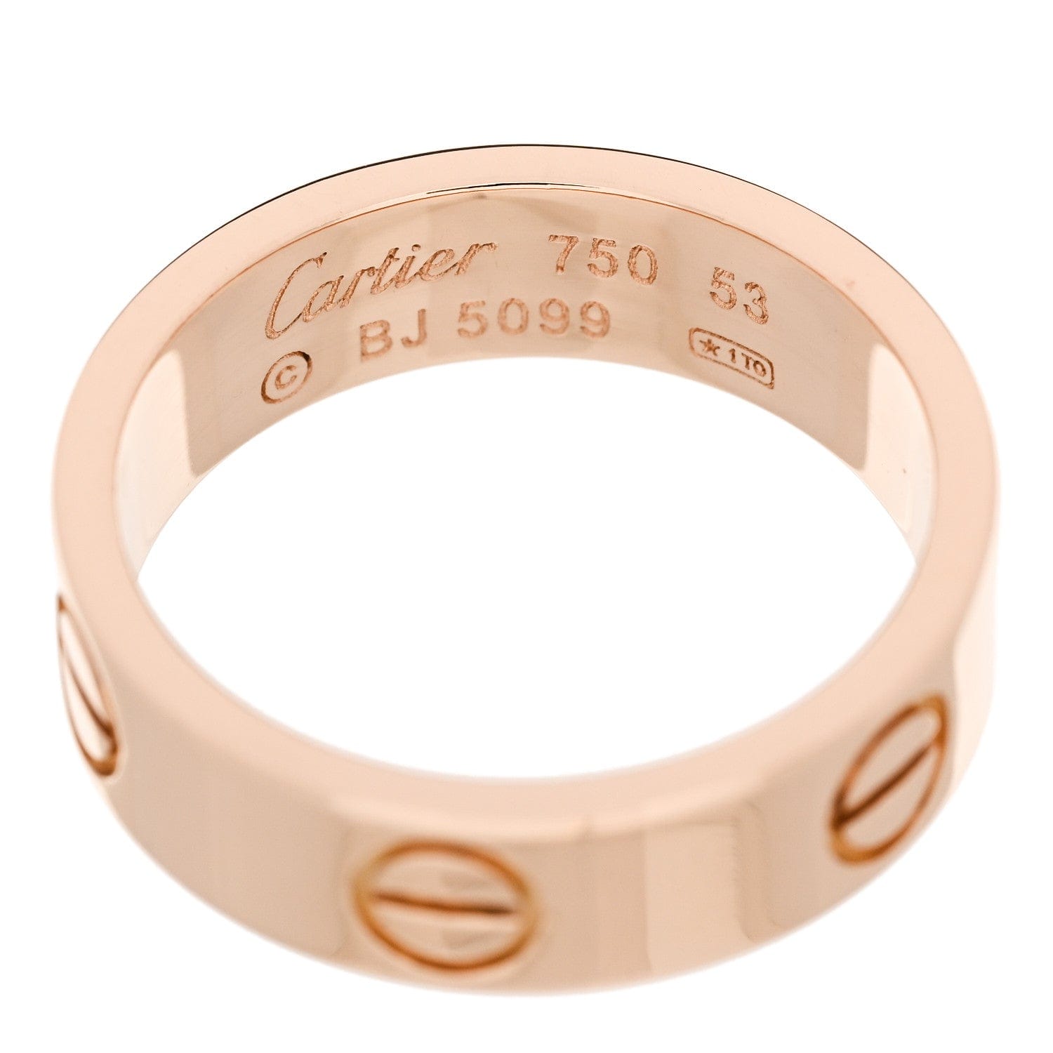 Cartier 18K Pink Gold 5.5 mm LOVE Ring 53 6.5