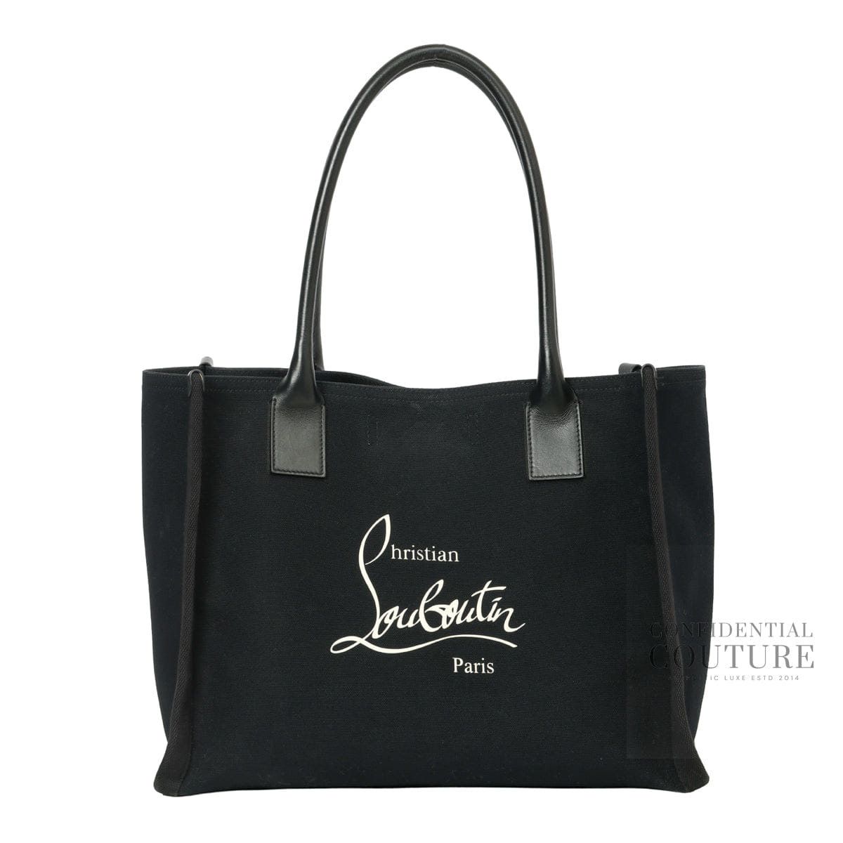 Christian Louboutin Black Canvas Nastroloubi Large Tote Bag
