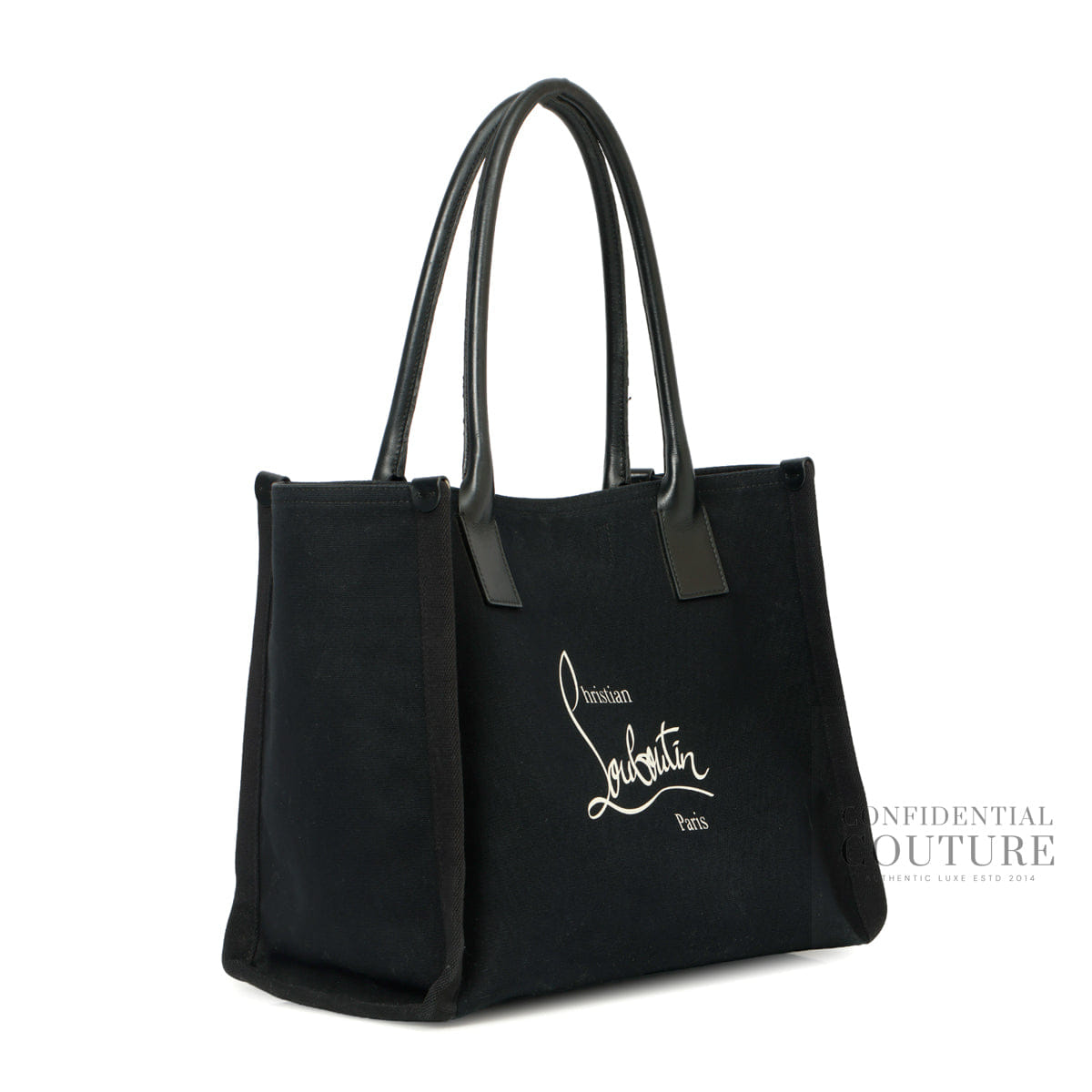 Christian Louboutin Black Canvas Nastroloubi Large Tote Bag
