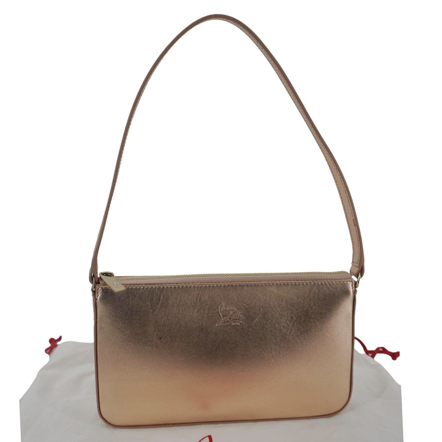 CHRISTIAN LOUBOUTIN Loubila Metallic Nappa Leather Tote Bag Leche