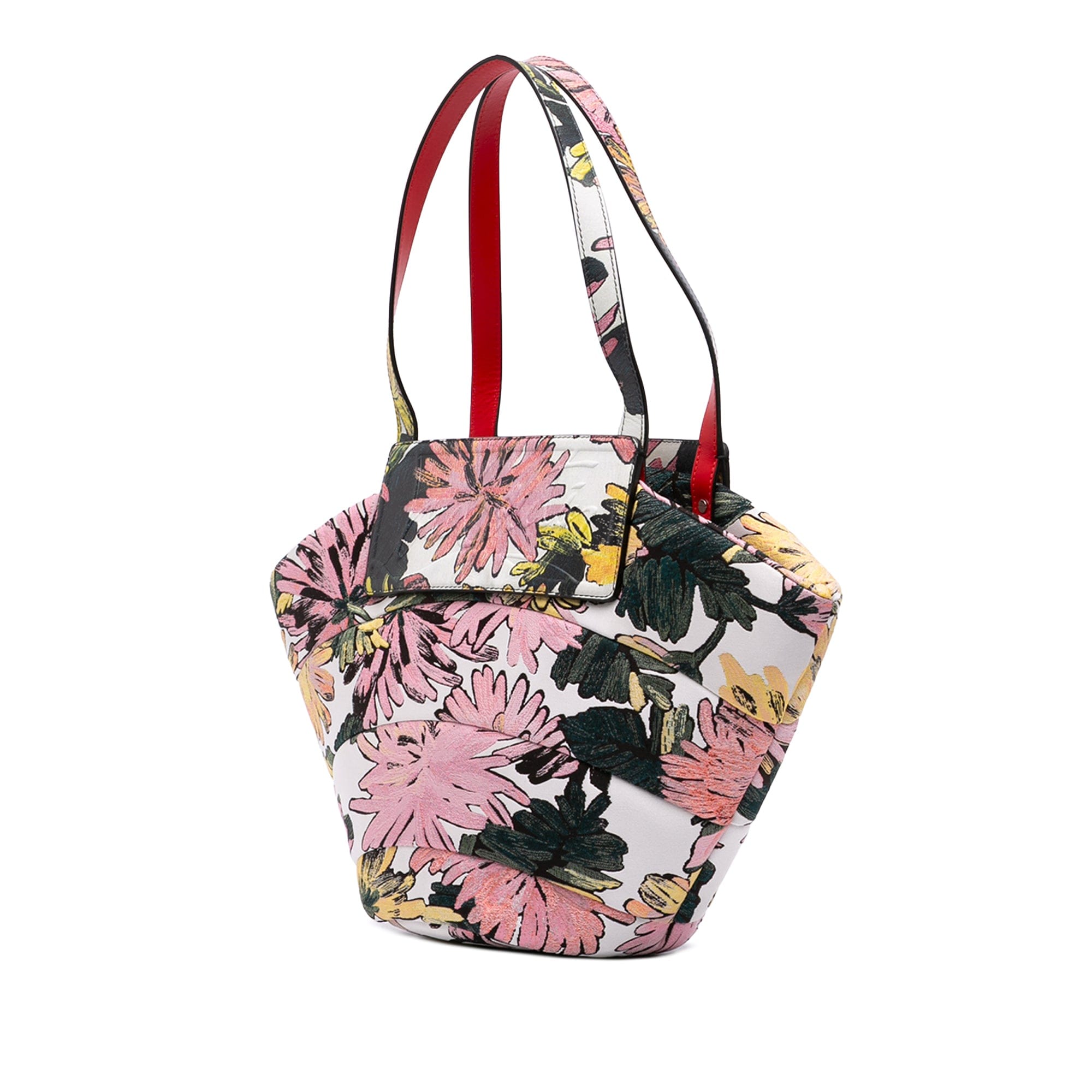 Christian Louboutin Canvas Floral Embroidered Loubishore Tote