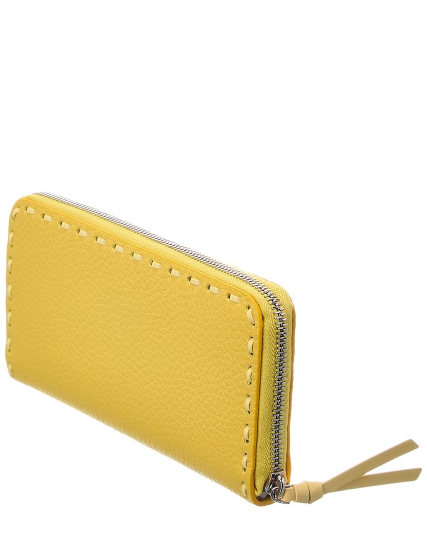 Fendi Selleria Leather Zip Around Wallet