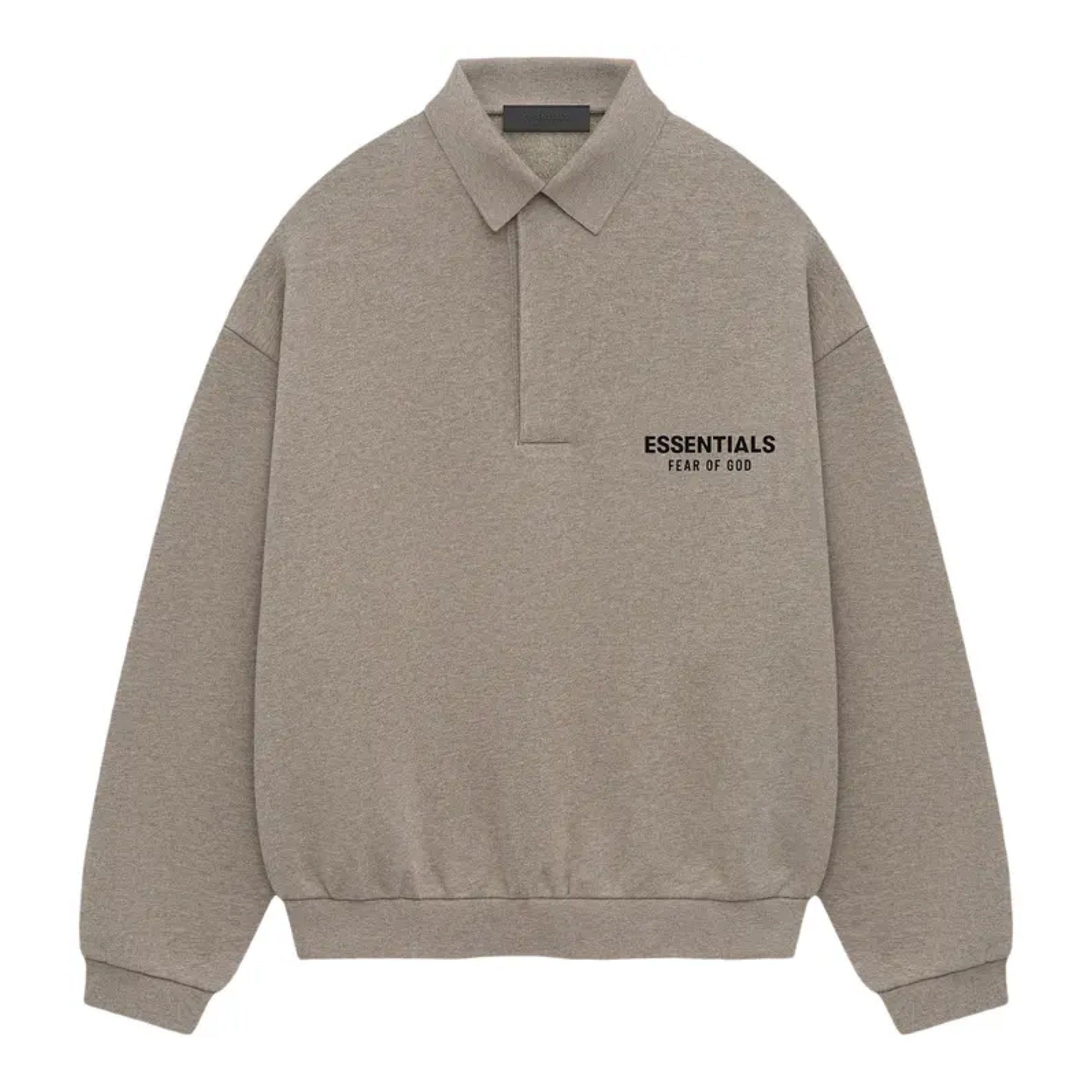 Fear of God ESSENTIALS Fleece Polo - Dark Heather Grey (Holiday 2024)