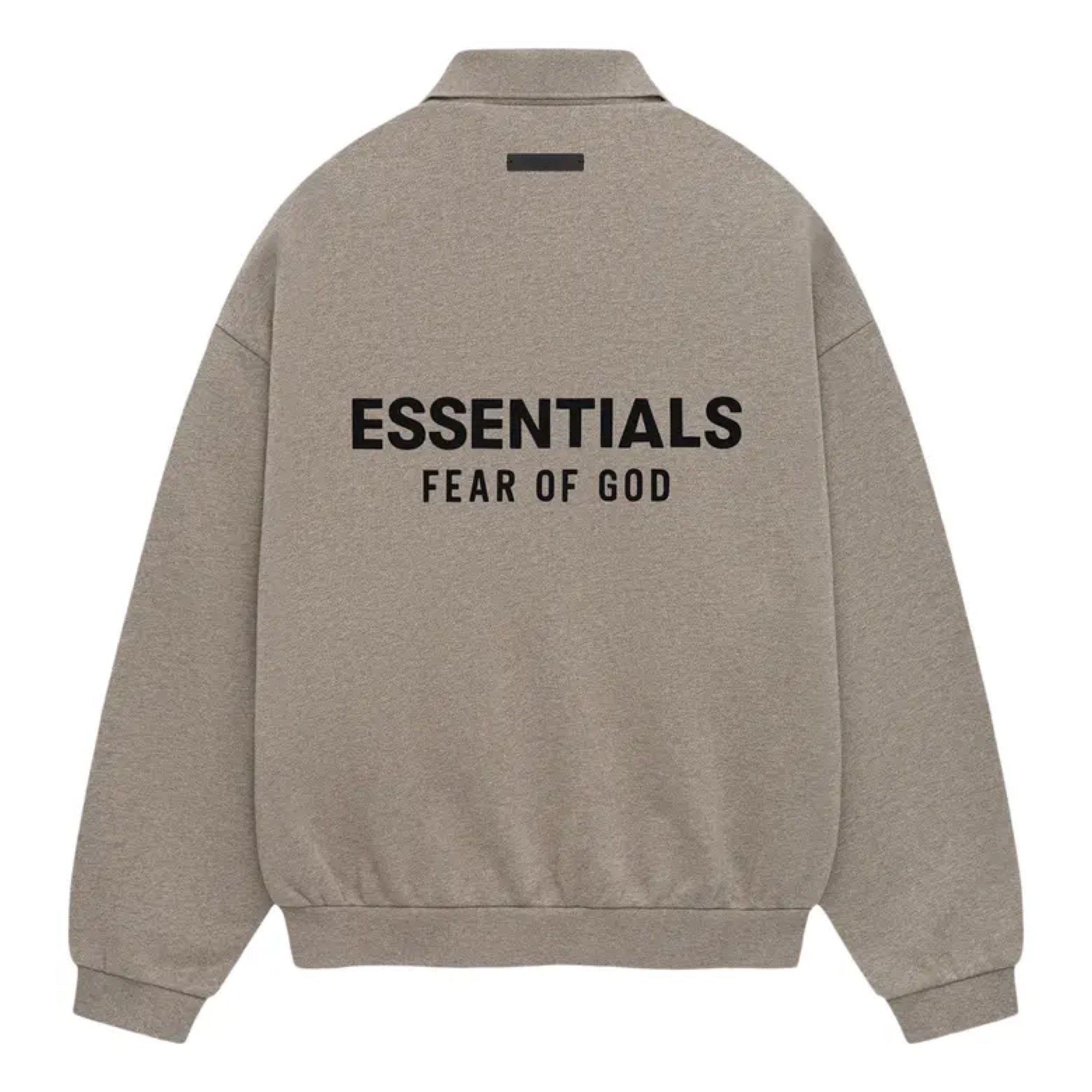 Fear of God ESSENTIALS Fleece Polo - Dark Heather Grey (Holiday 2024)