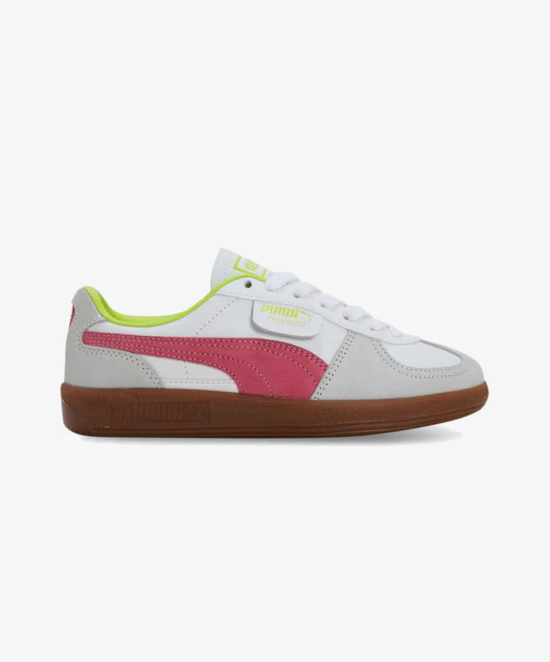 PUMA | PALERMO { WHITE/FLURO PINK PES