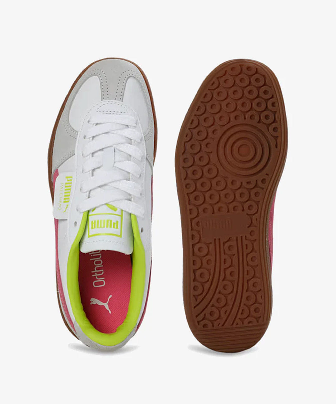 PUMA | PALERMO { WHITE/FLURO PINK PES