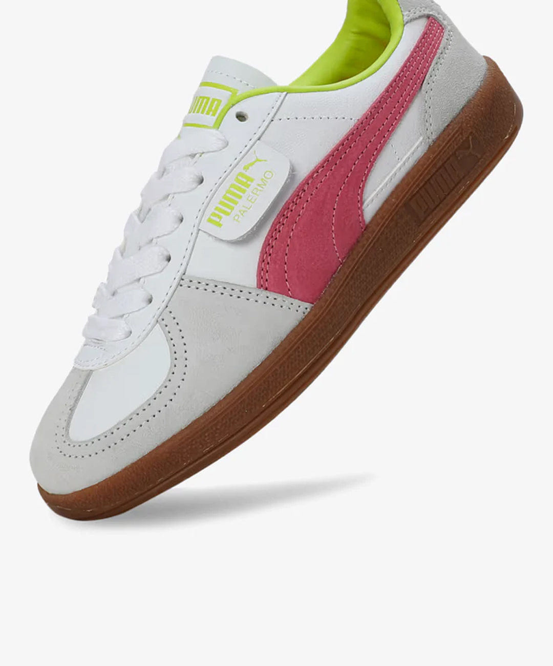 PUMA | PALERMO { WHITE/FLURO PINK PES