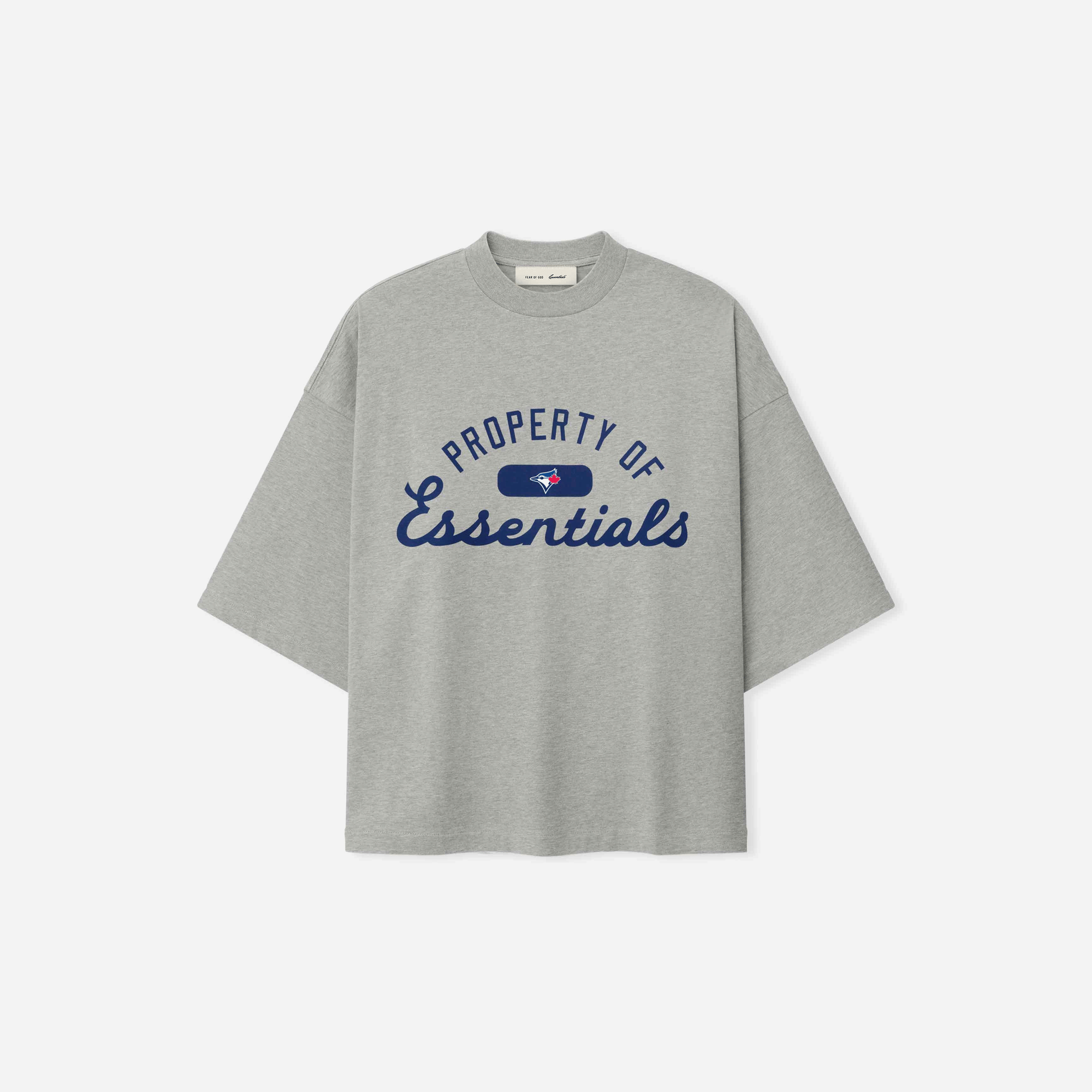 Fear of God Essentials Blue Jays Merch T-Shirt Concrete Heather