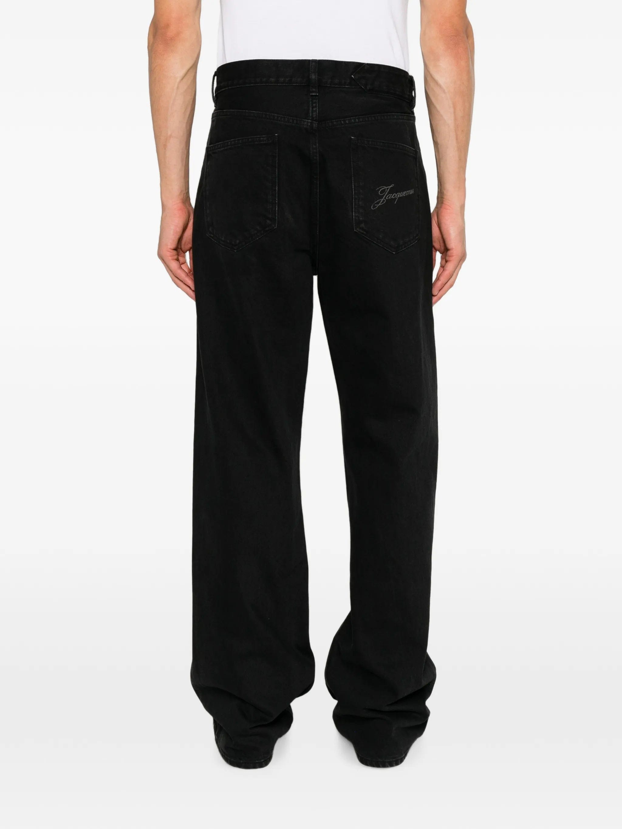 Jacquemus logo - embroidered straight - leg jeans