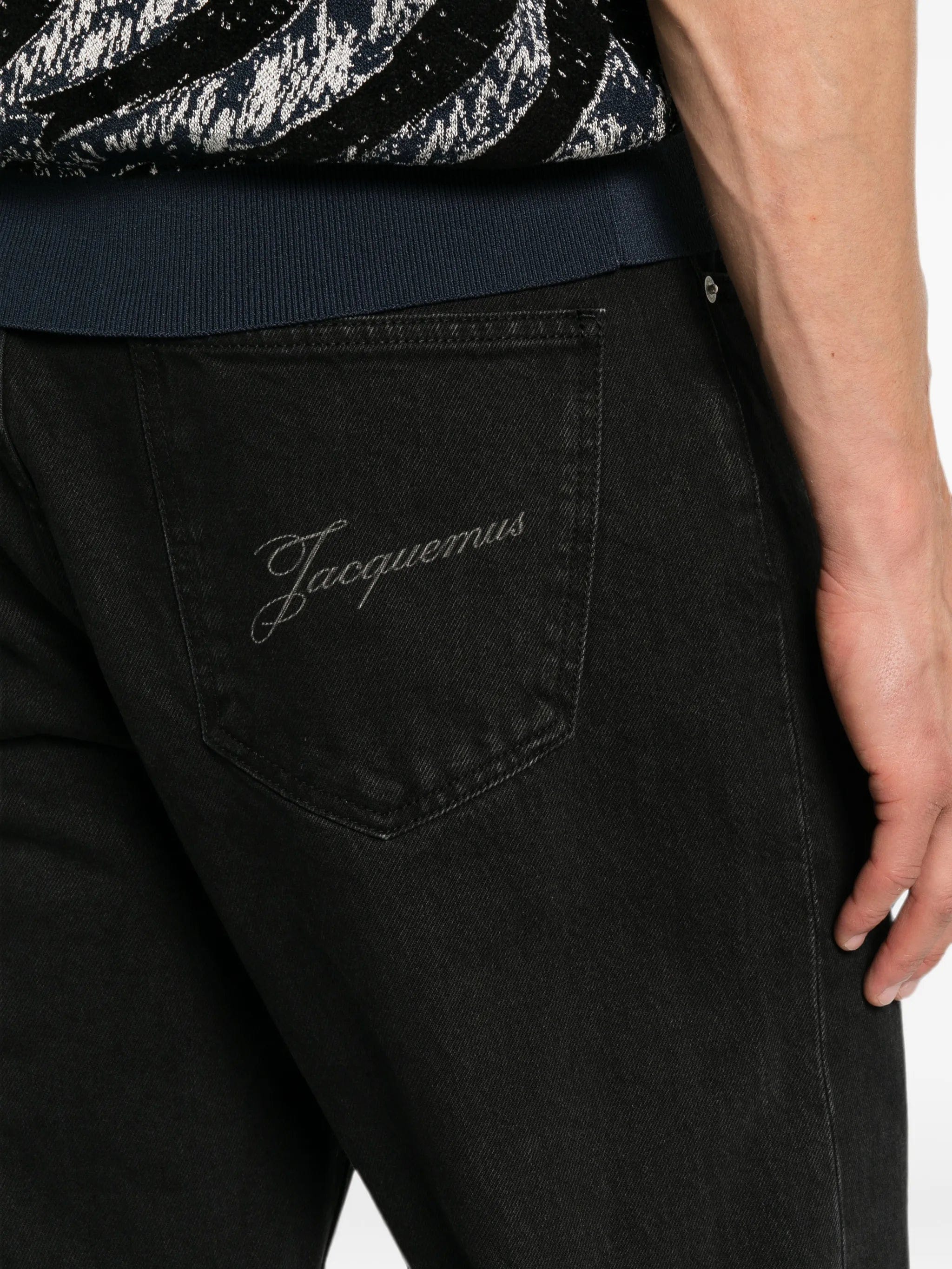 Jacquemus logo - embroidered straight - leg jeans