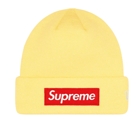 Supreme New Era Box Logo Beanie (FW22) Pale Yellow