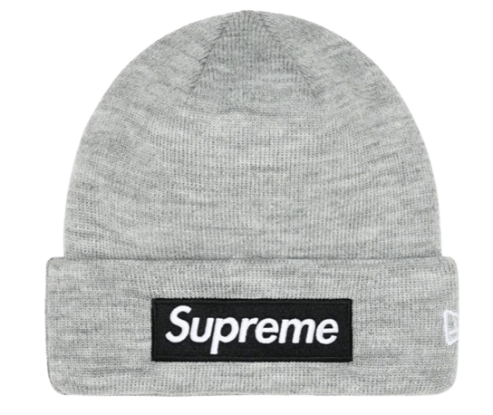 Supreme New Era Box Logo Beanie (FW22) Heather Grey