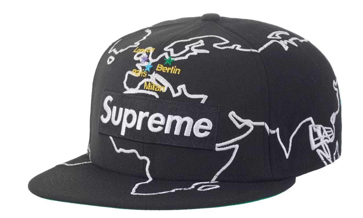 Supreme Worldwide Box Logo New Era Hat Black