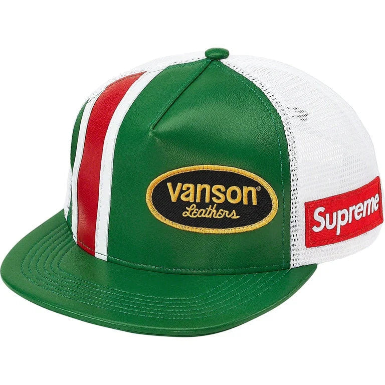 Supreme Vanson Leathers Mesh Back 5 - Panel Green
