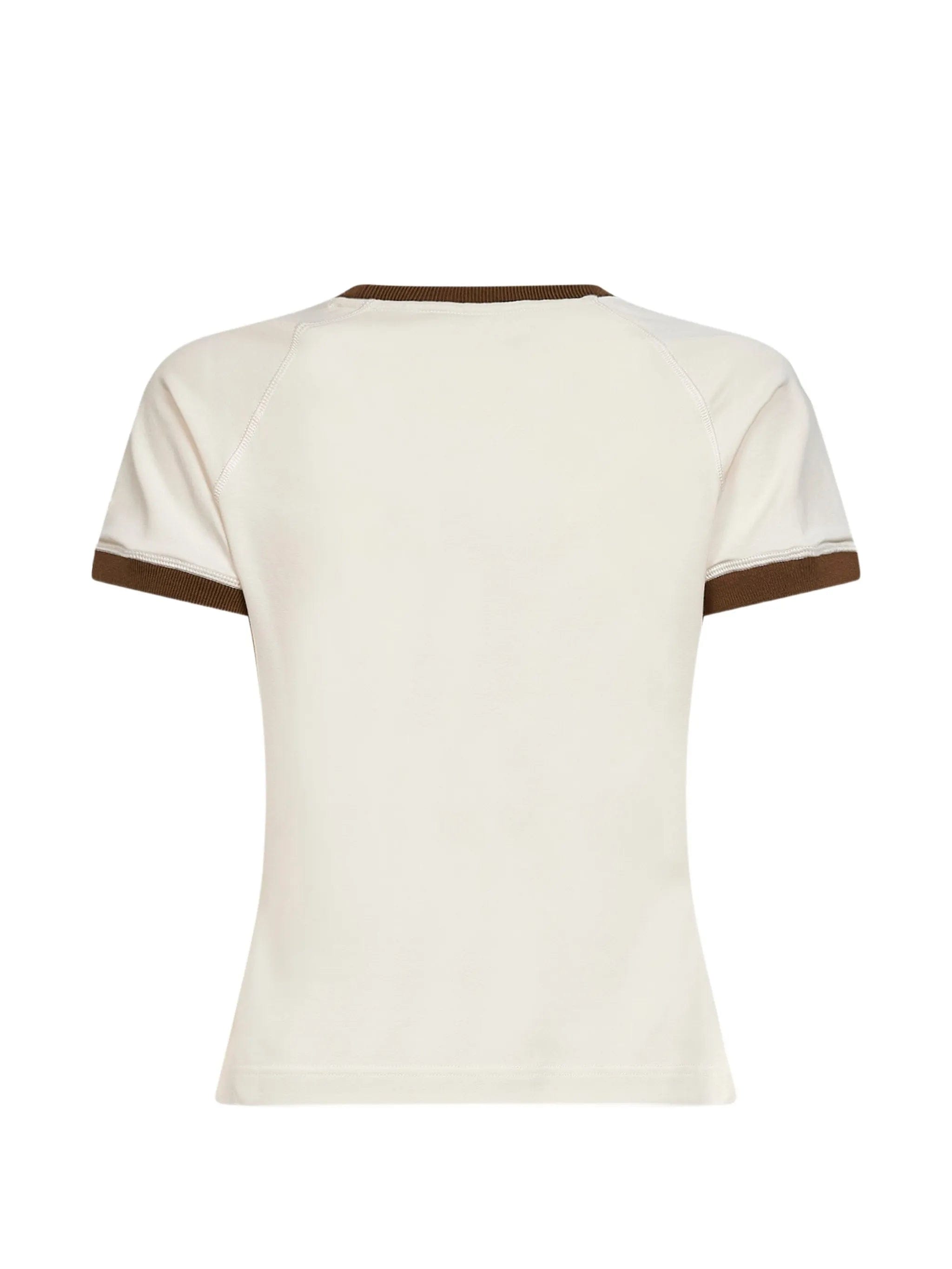 Moncler ribbed - heart print T - shirt