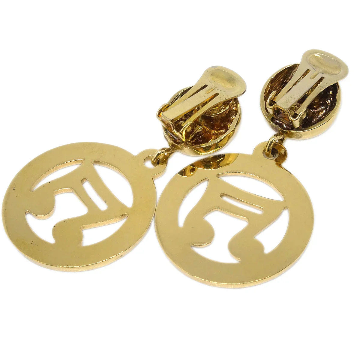 Celine Dangle Earrings Hoop Clip - On Gold LE