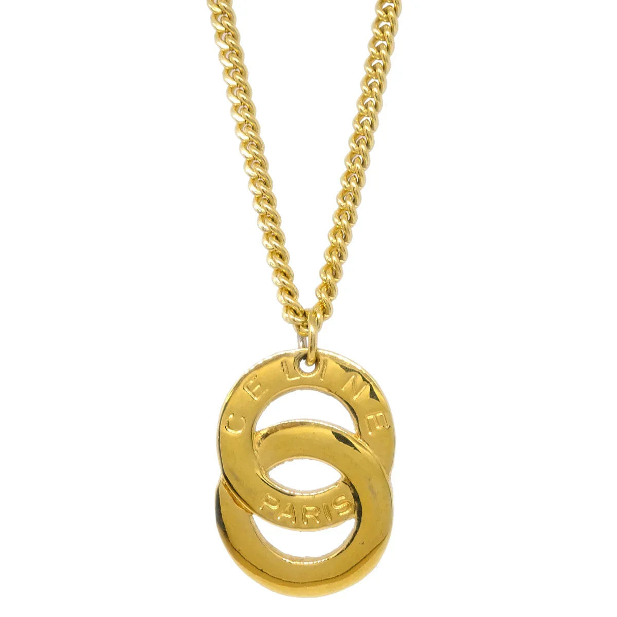Celine Gold Chain Pendant Necklace
