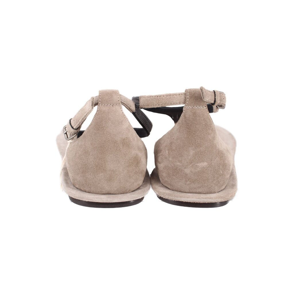 Brunello Cucinelli SUEDE SANDALS GRAY 37.5 EU | 7.5 US