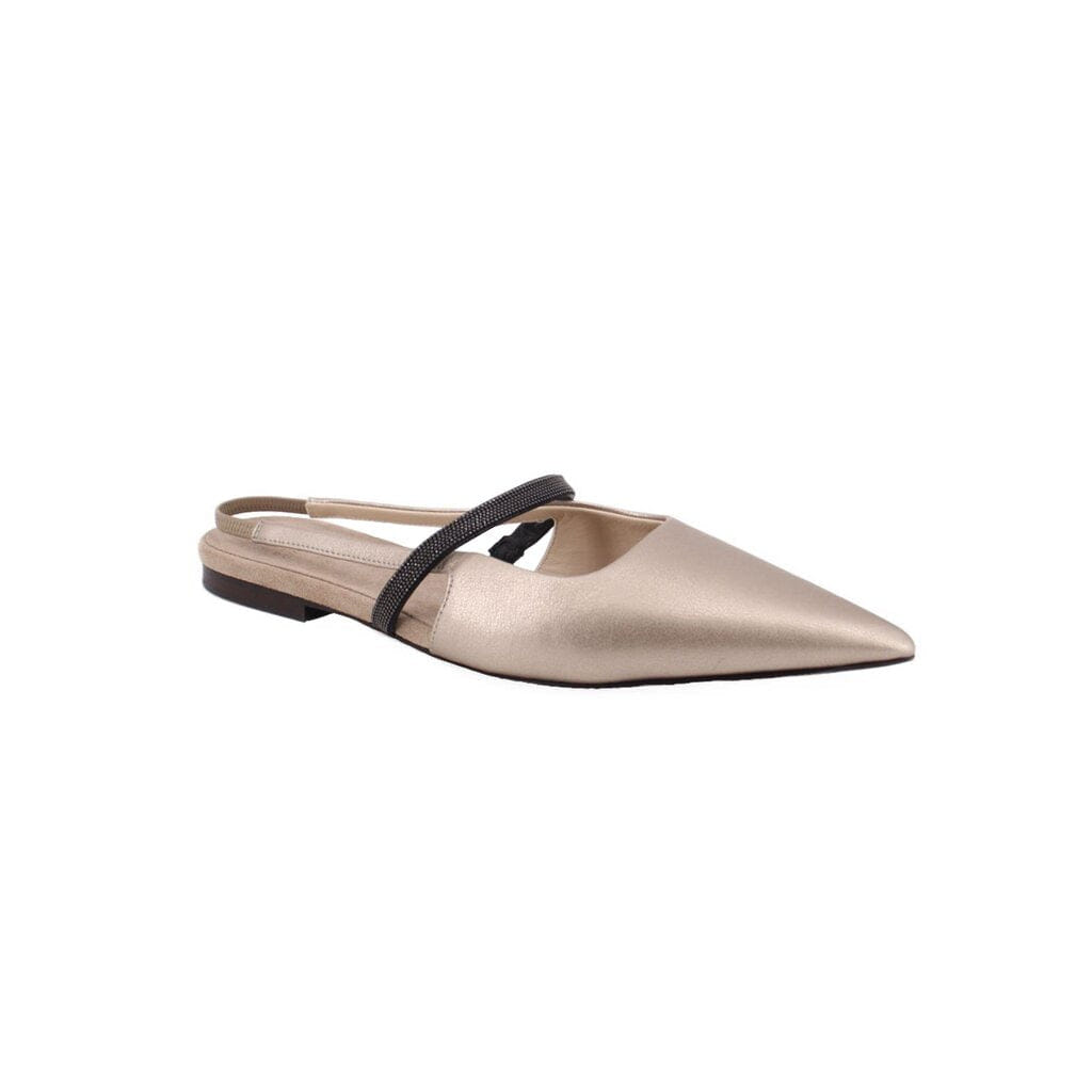 Brunello Cucinelli LEATHER SANDALS GRAY 38 EU | 7.5 US
