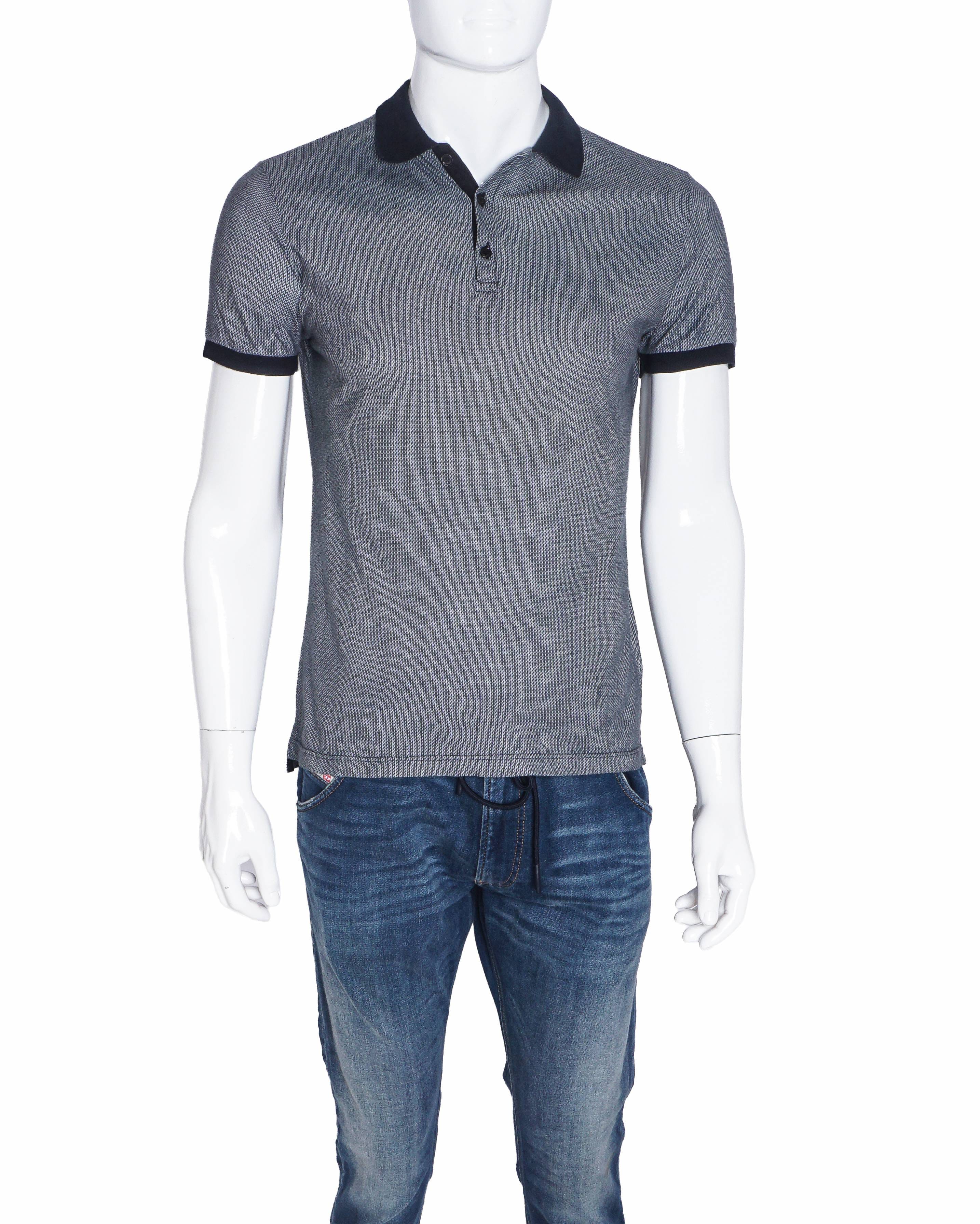 Fendi Men's Mincro Monogram Polo T - shirt In Black & White