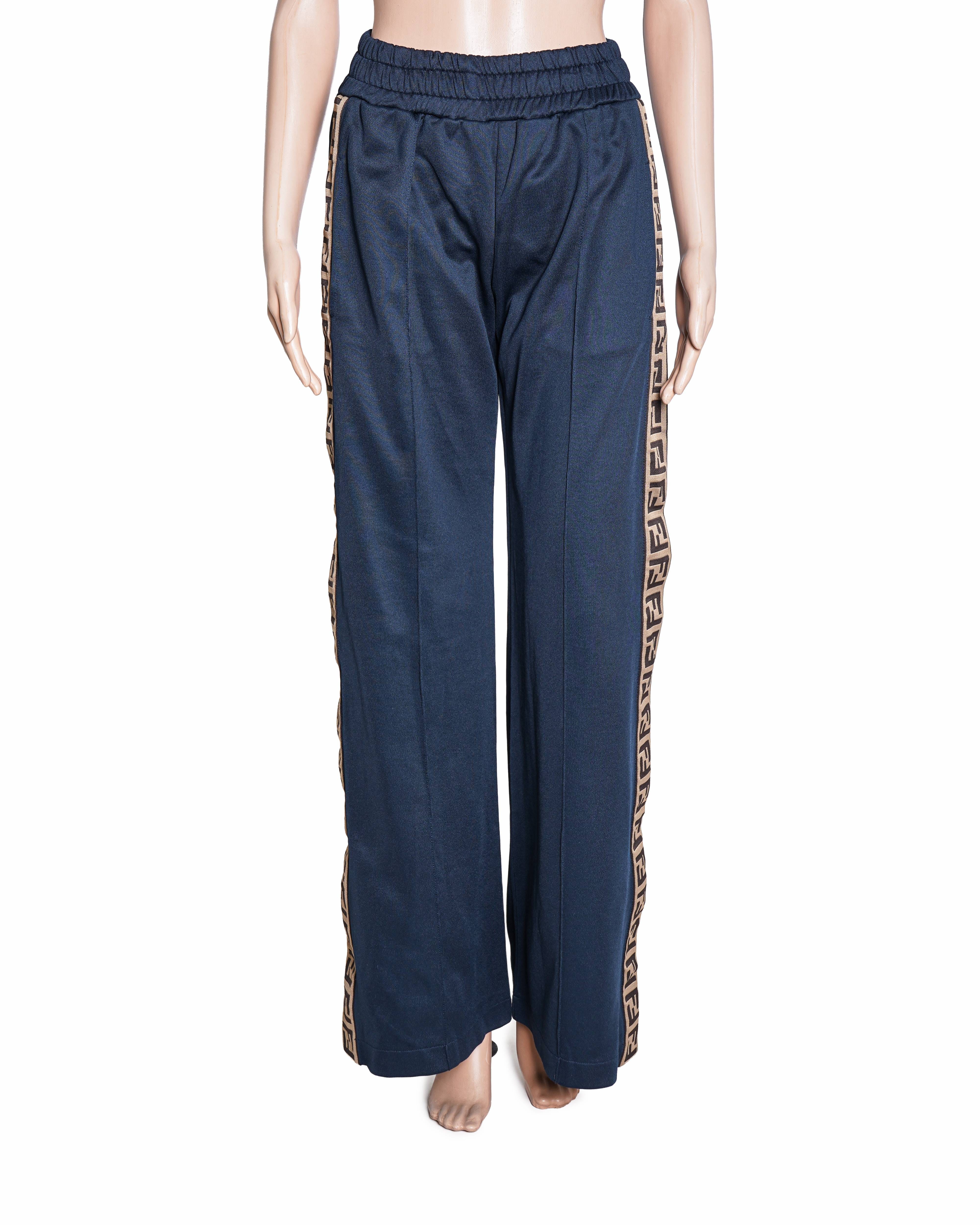 Fendi FF Logo Tape Wide - Leg Trousers