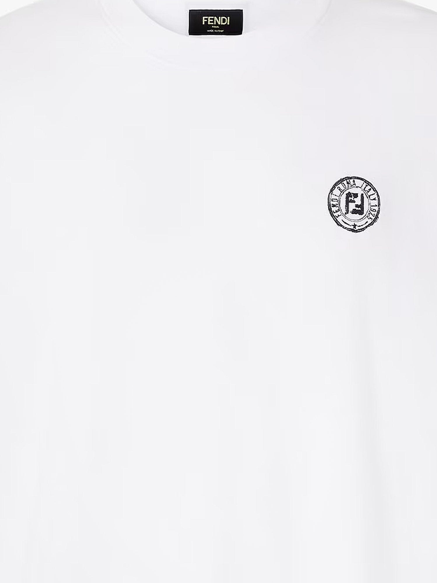 Fendi Cotton t - shirt with FF embroidery