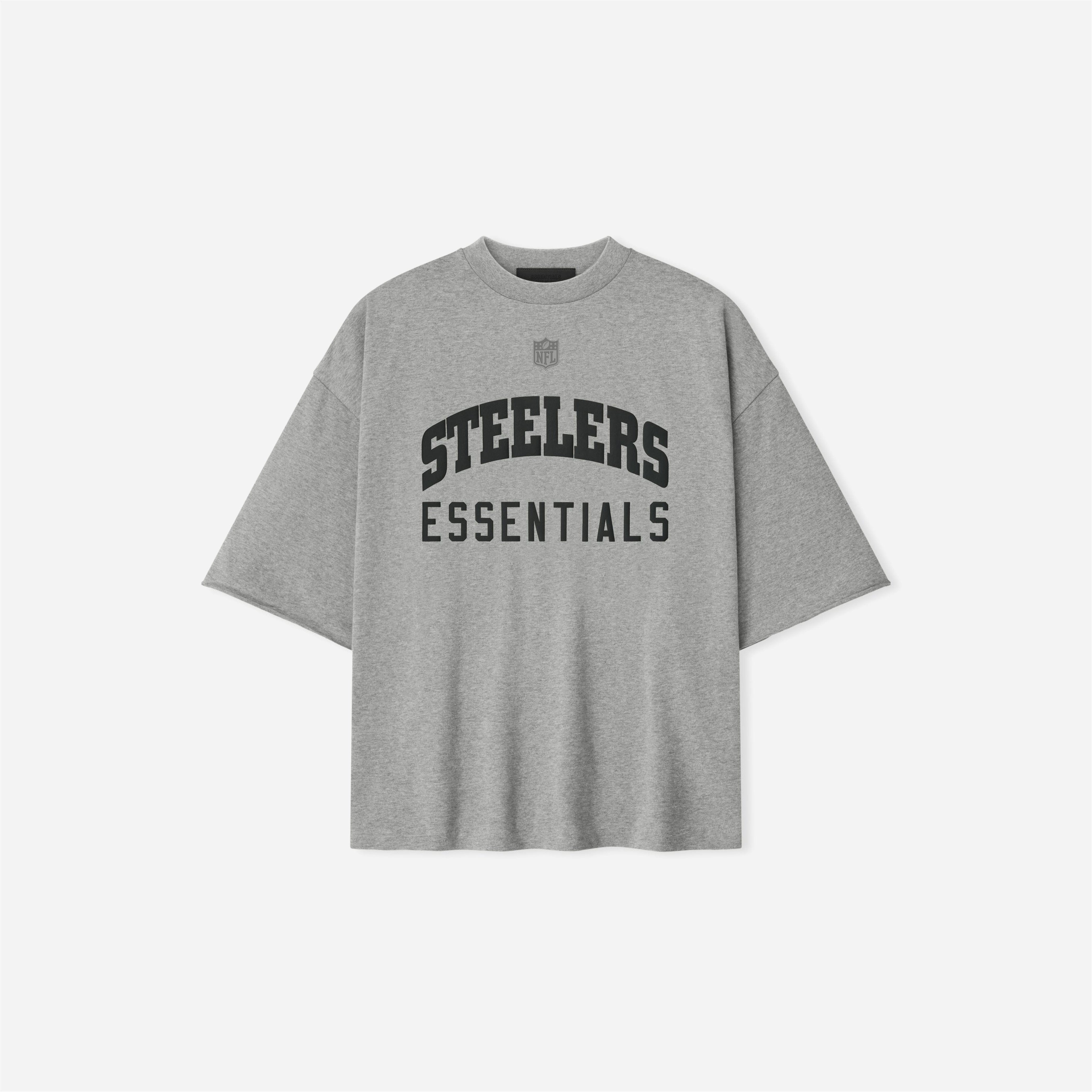 Fear of God Essentials Steelers 90s 3/4 Sleeve Football T-Shirt Concrete Heather