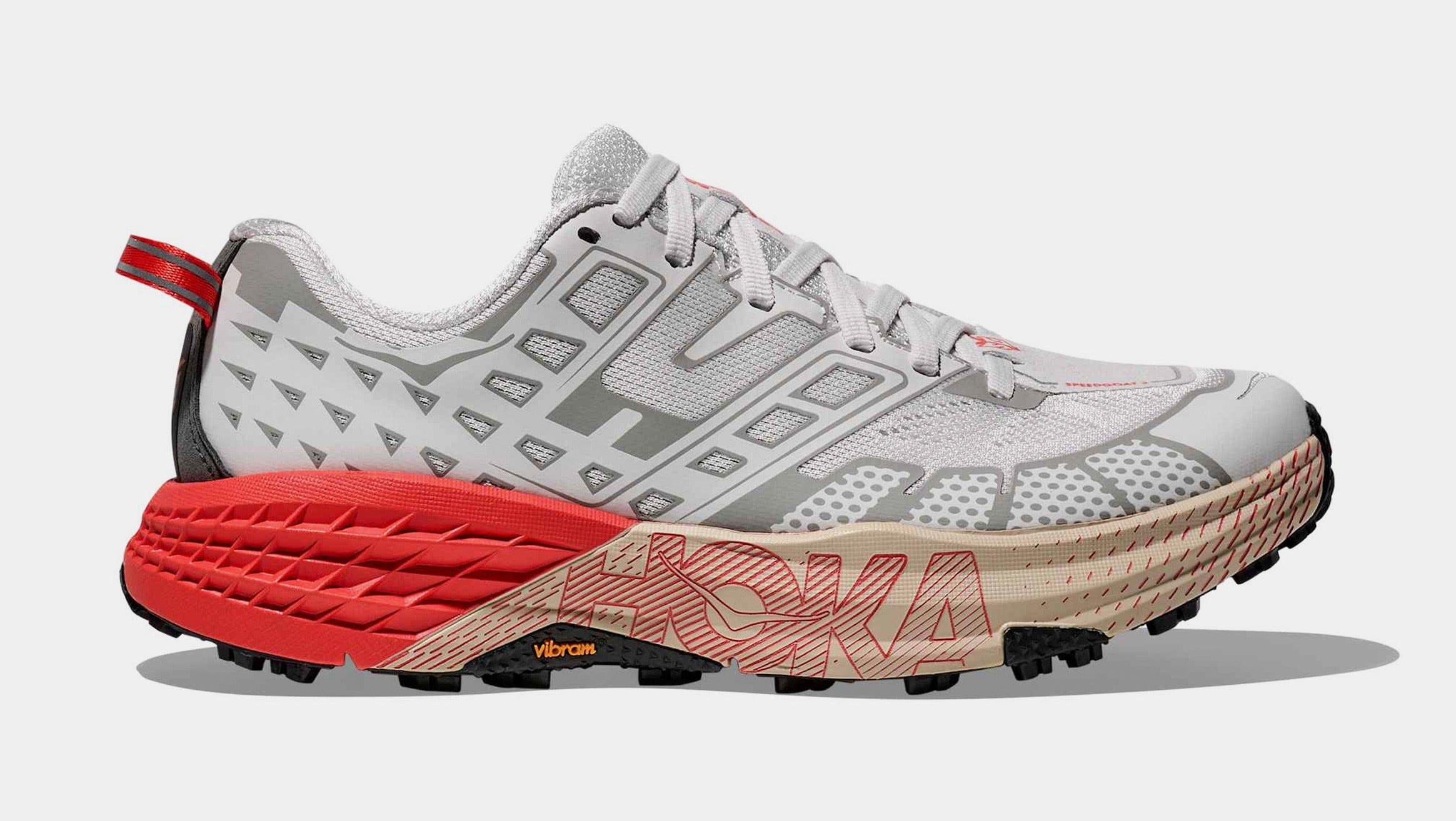 Hoka Speedgoat 2 Mens Lifestyle Shoes (White/Tomato)