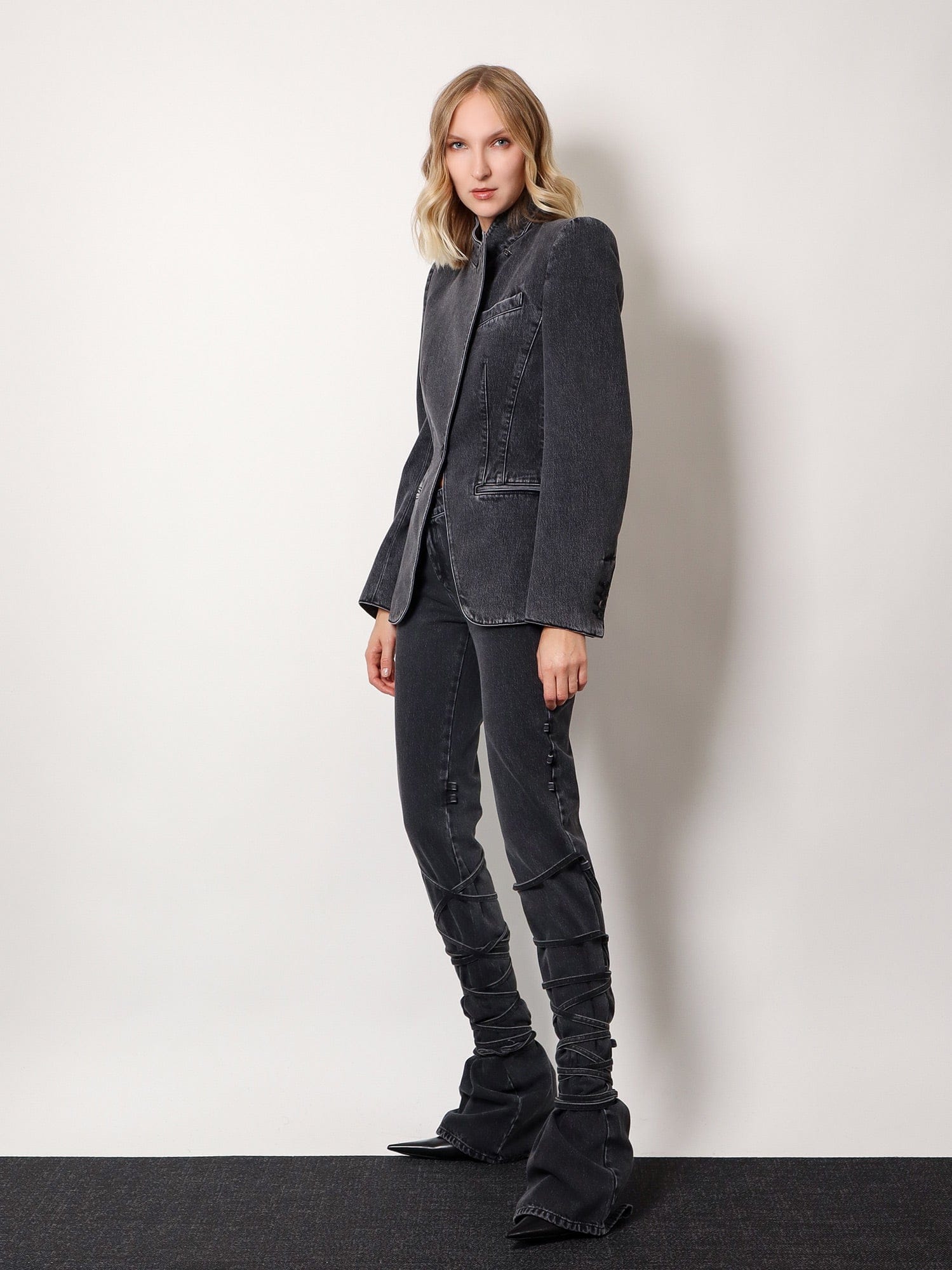 Alexander McQueen Black denim trousers with knot details