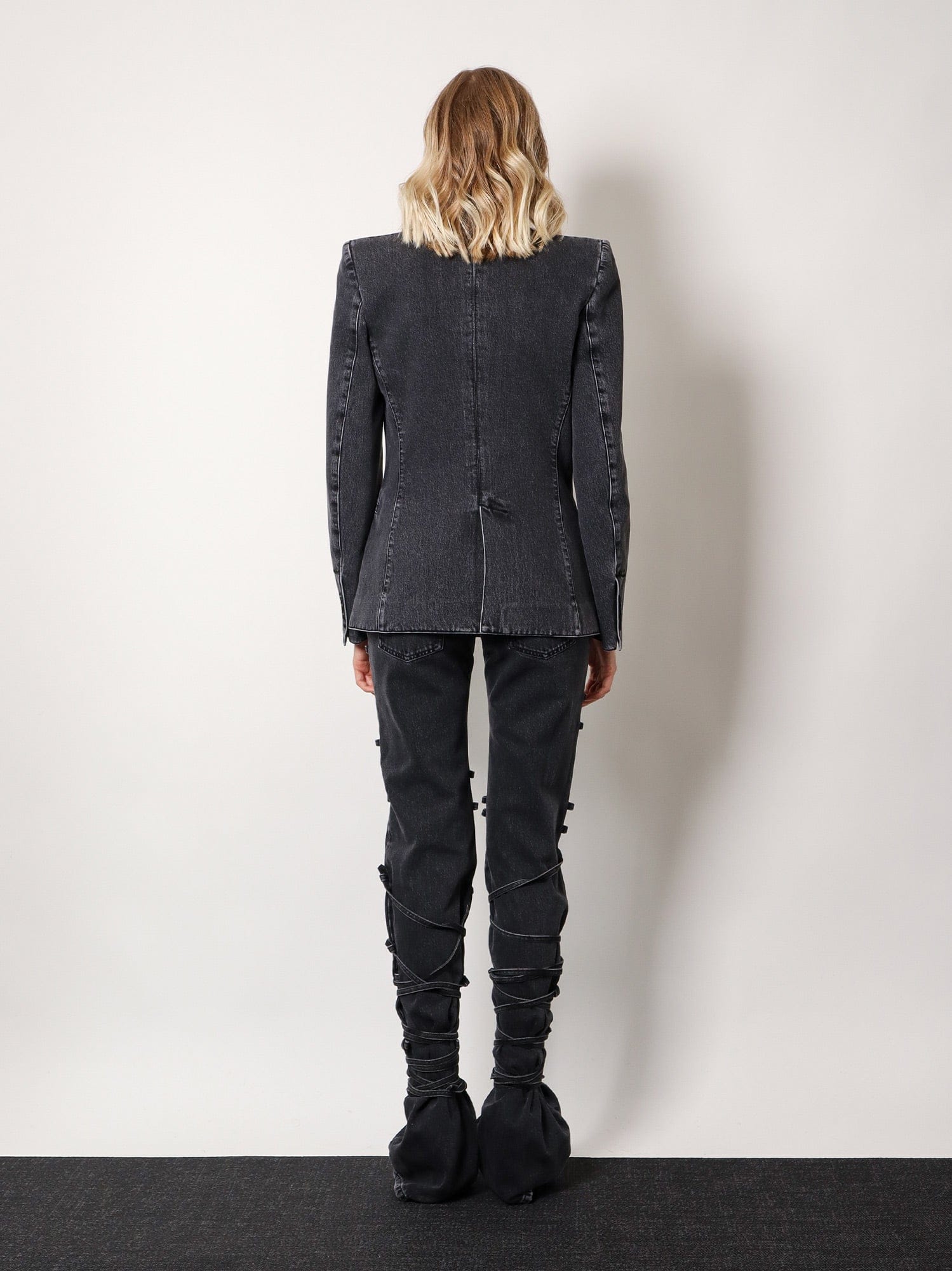 Alexander McQueen Black denim trousers with knot details
