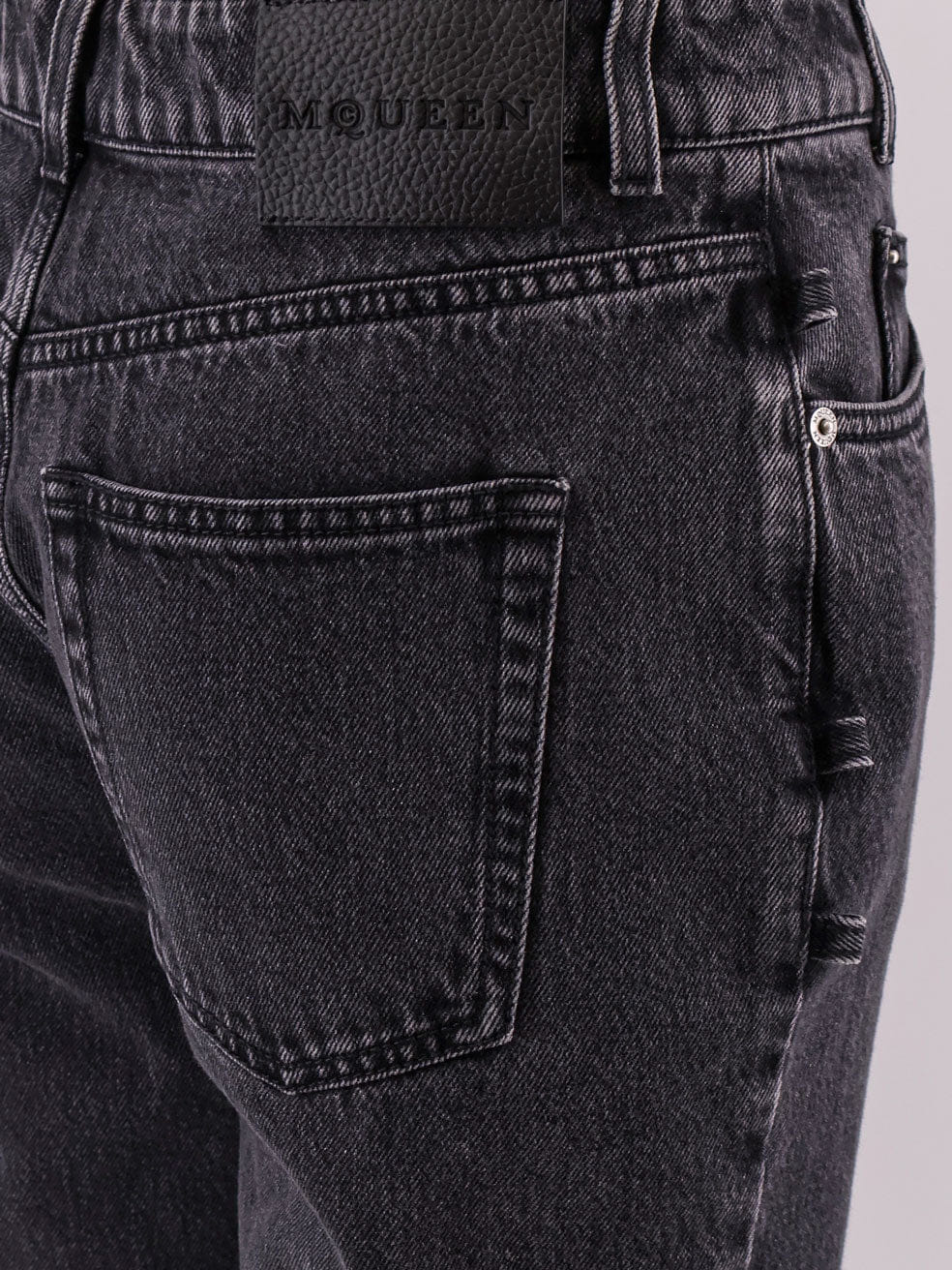 Alexander McQueen Black denim trousers with knot details