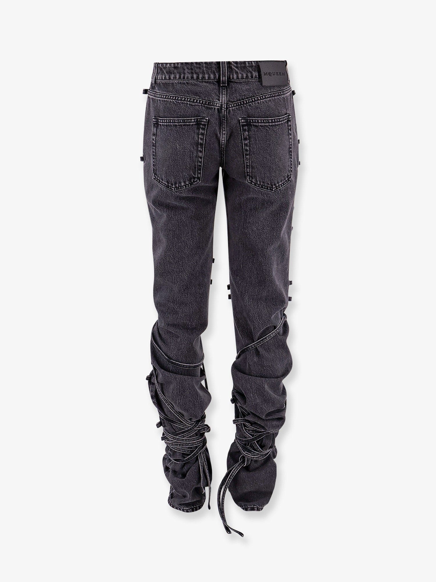 Alexander McQueen Black denim trousers with knot details