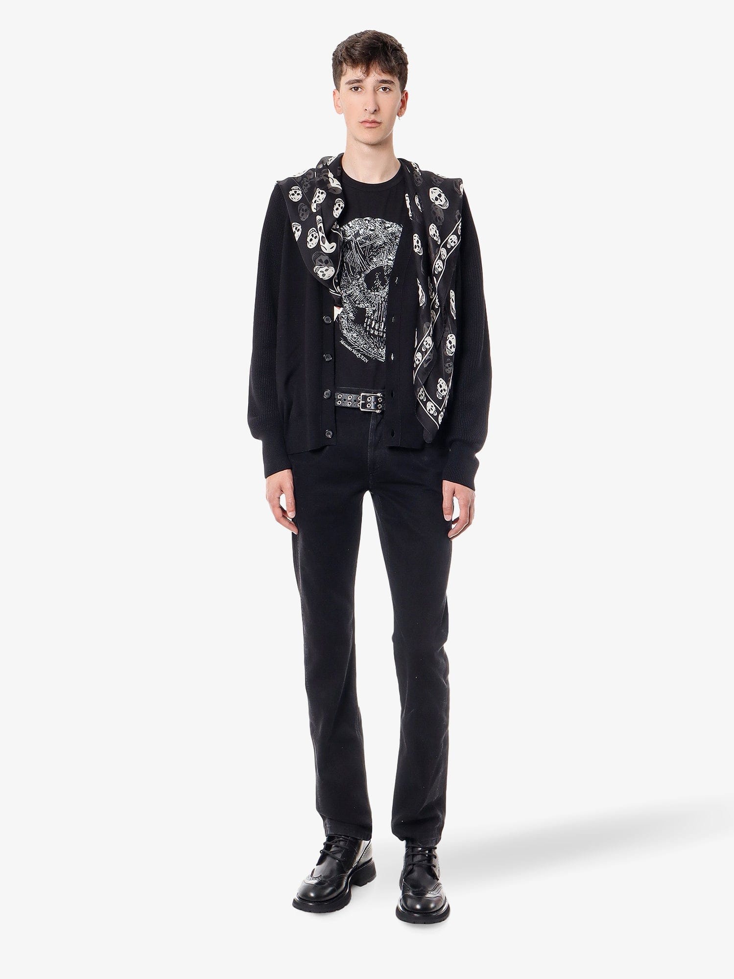 Alexander McQueen Wool cardigan with logo embroidery